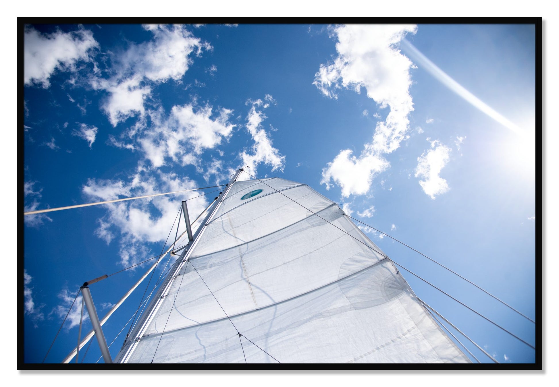 Framed photograph of Greek Sky by Dylan Ozanich, Black frame, Full Bleed
