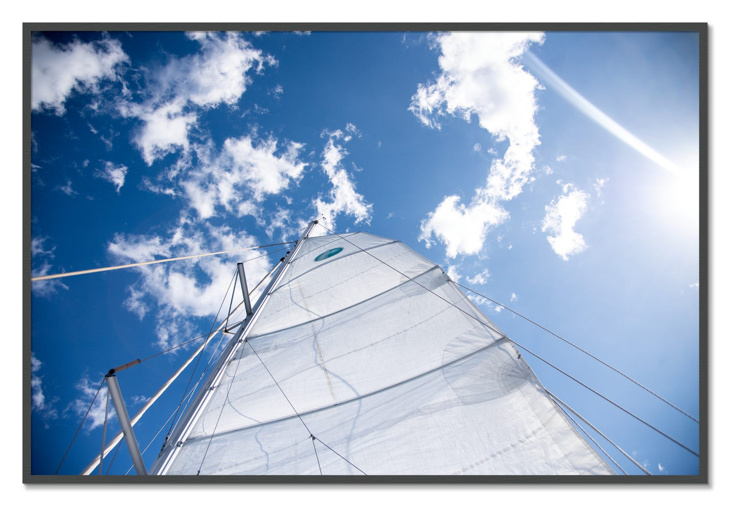 Framed photograph of Greek Sky by Dylan Ozanich, Grey frame, Full Bleed