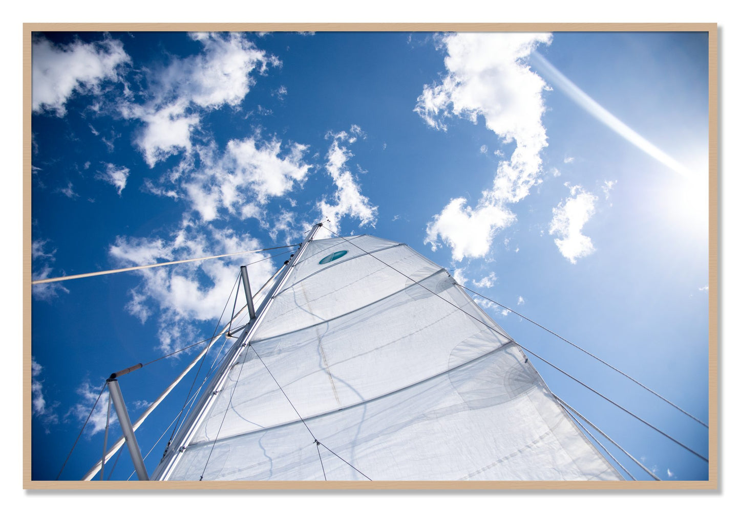 Framed photograph of Greek Sky by Dylan Ozanich, Oak frame, Full Bleed