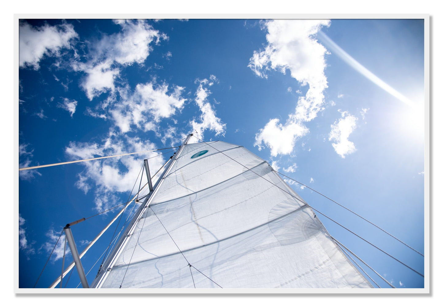 Framed photograph of Greek Sky by Dylan Ozanich, White frame, Full Bleed