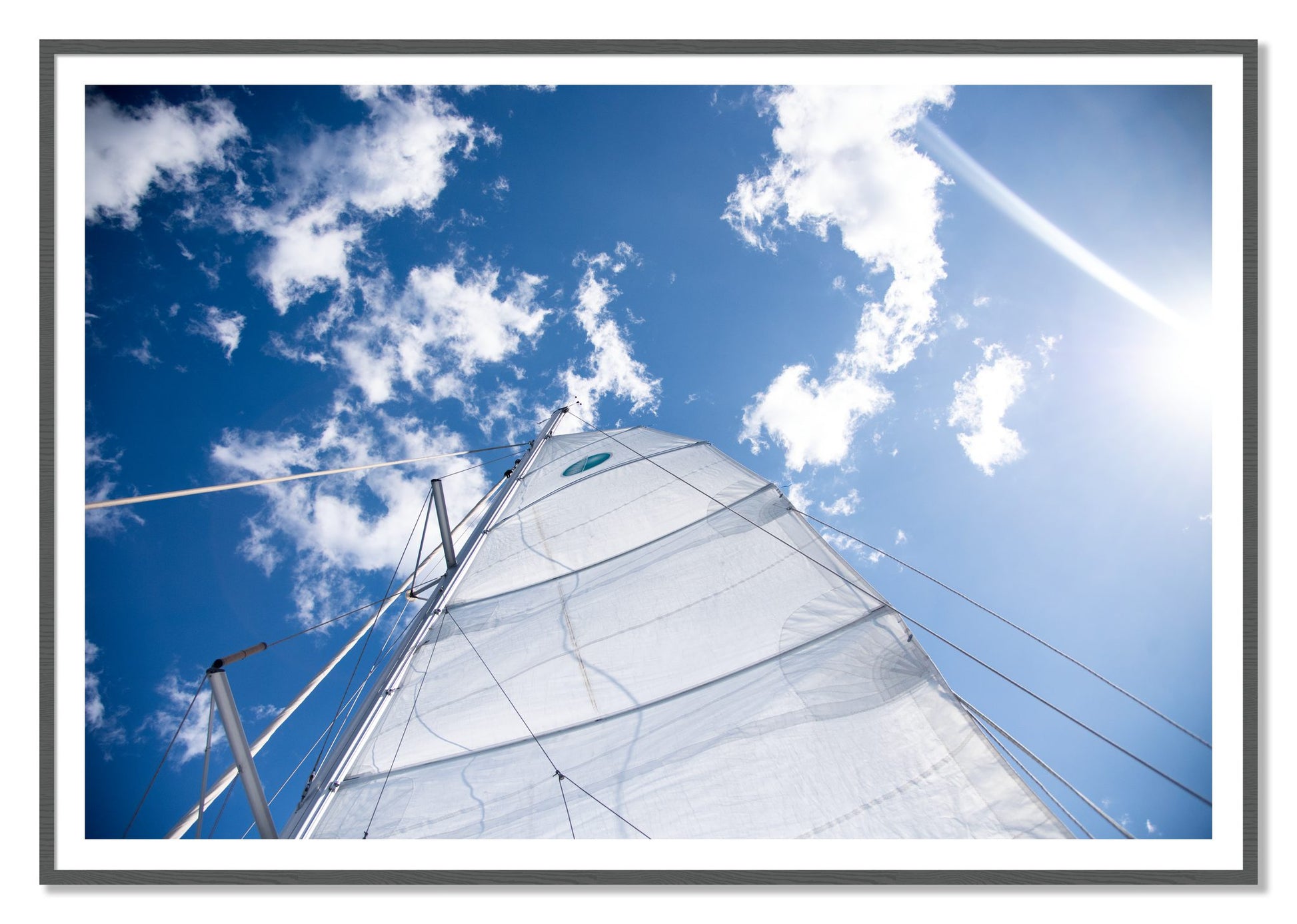 Framed photograph of Greek Sky by Dylan Ozanich, Grey frame, Borders