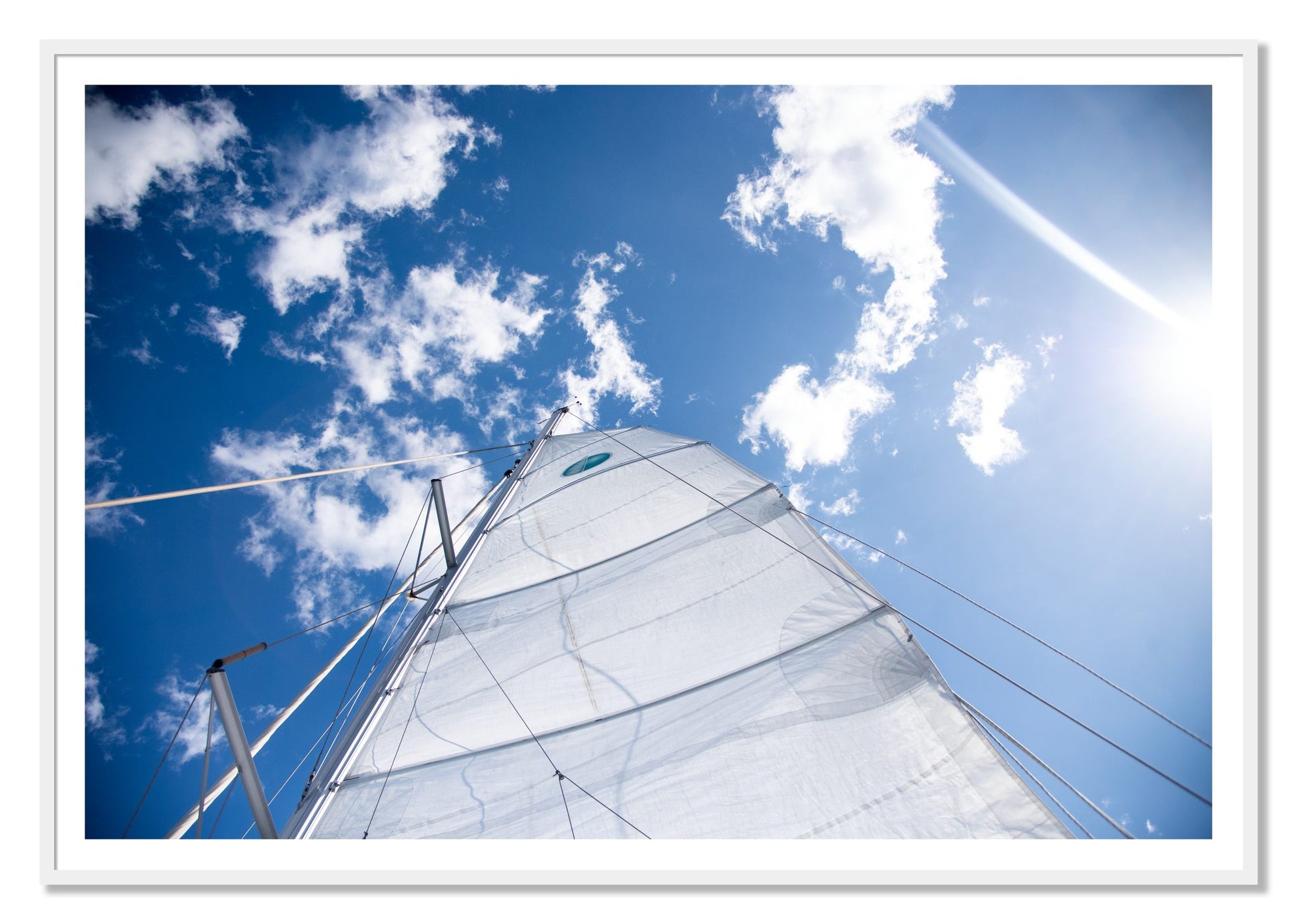 Framed photograph of Greek Sky by Dylan Ozanich, White frame, Borders