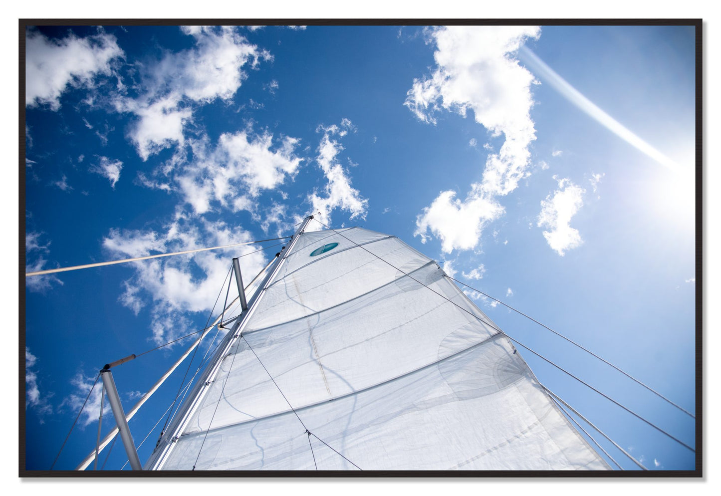 Framed photograph of Greek Sky by Dylan Ozanich, Black Walnut frame, Full Bleed
