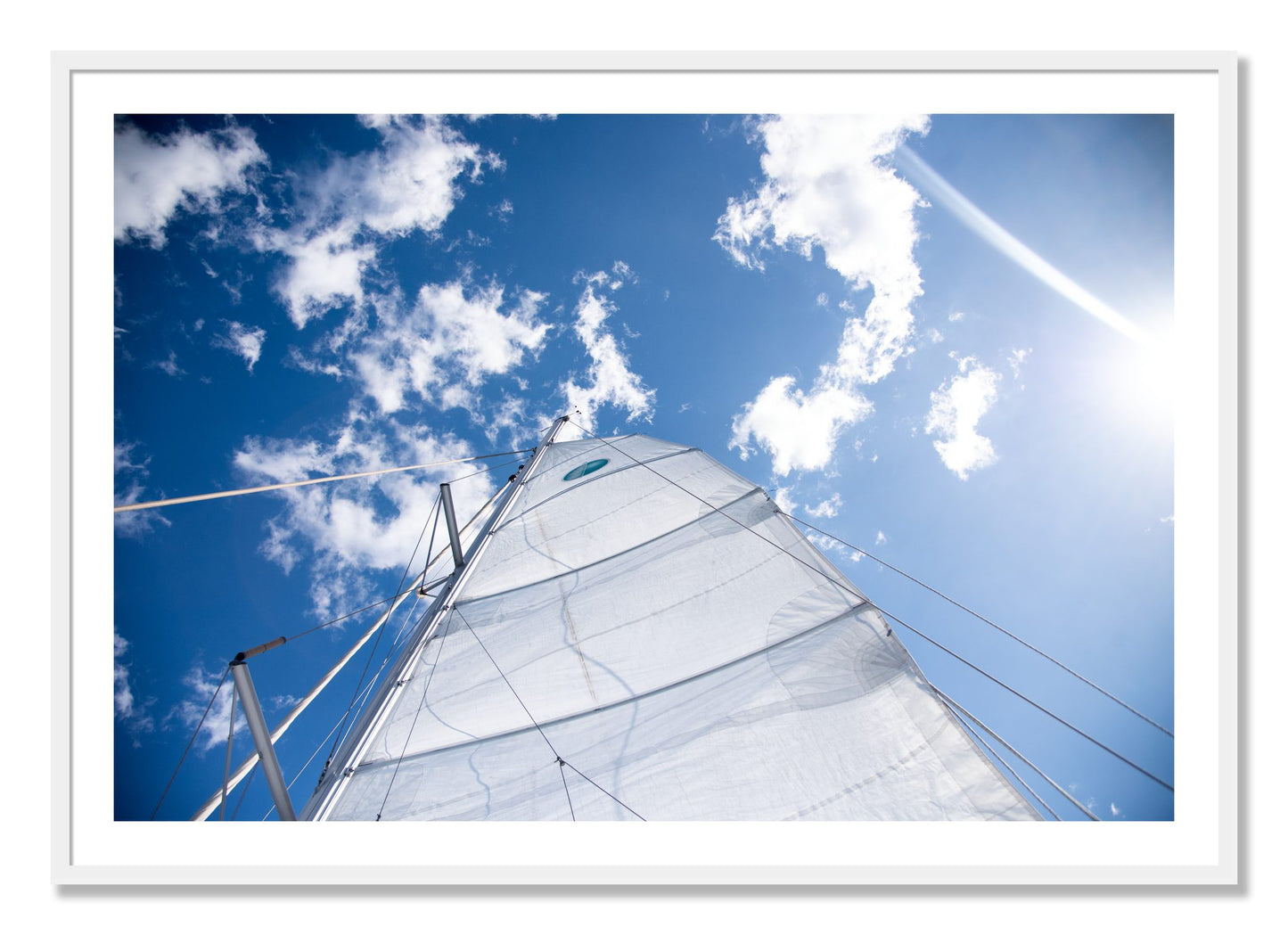 Framed photograph of Greek Sky by Dylan Ozanich, White frame, Borders