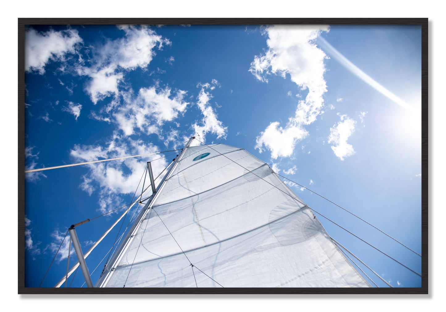 Framed photograph of Greek Sky by Dylan Ozanich, Black Walnut frame, Full Bleed