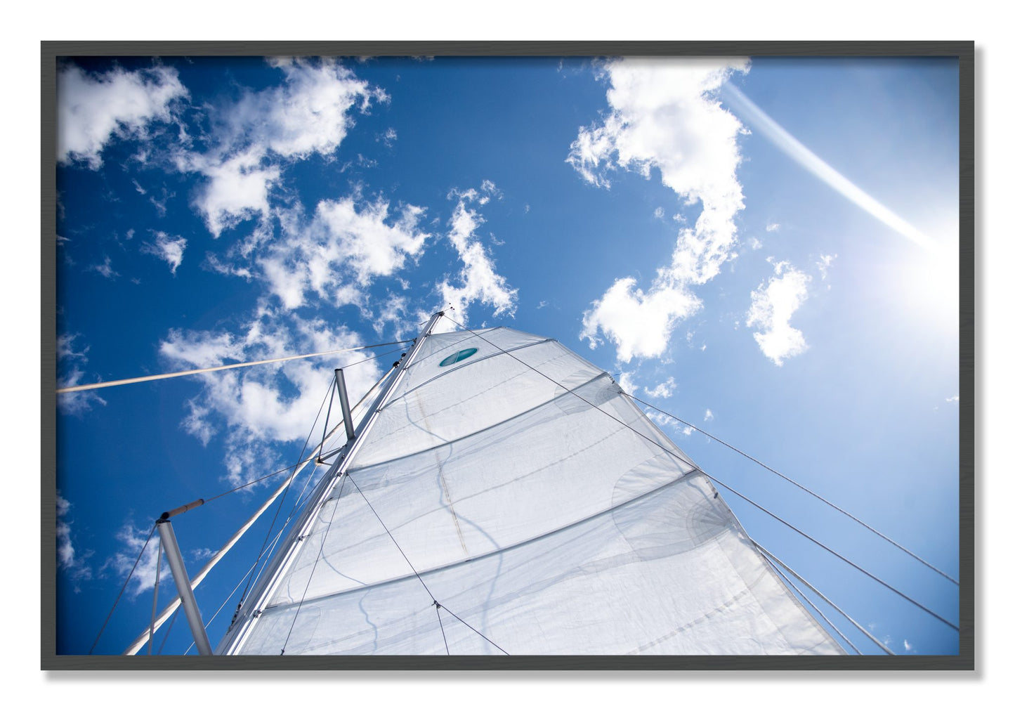 Framed photograph of Greek Sky by Dylan Ozanich, Grey frame, Full Bleed