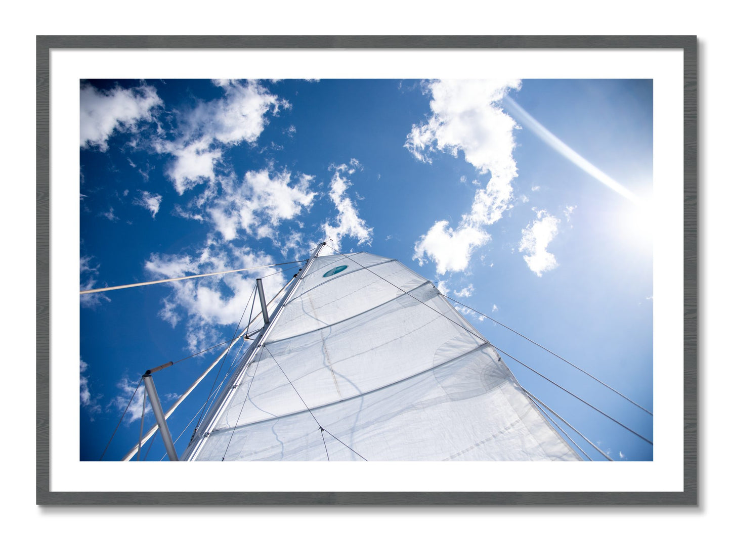 Framed photograph of Greek Sky by Dylan Ozanich, Grey frame, Borders