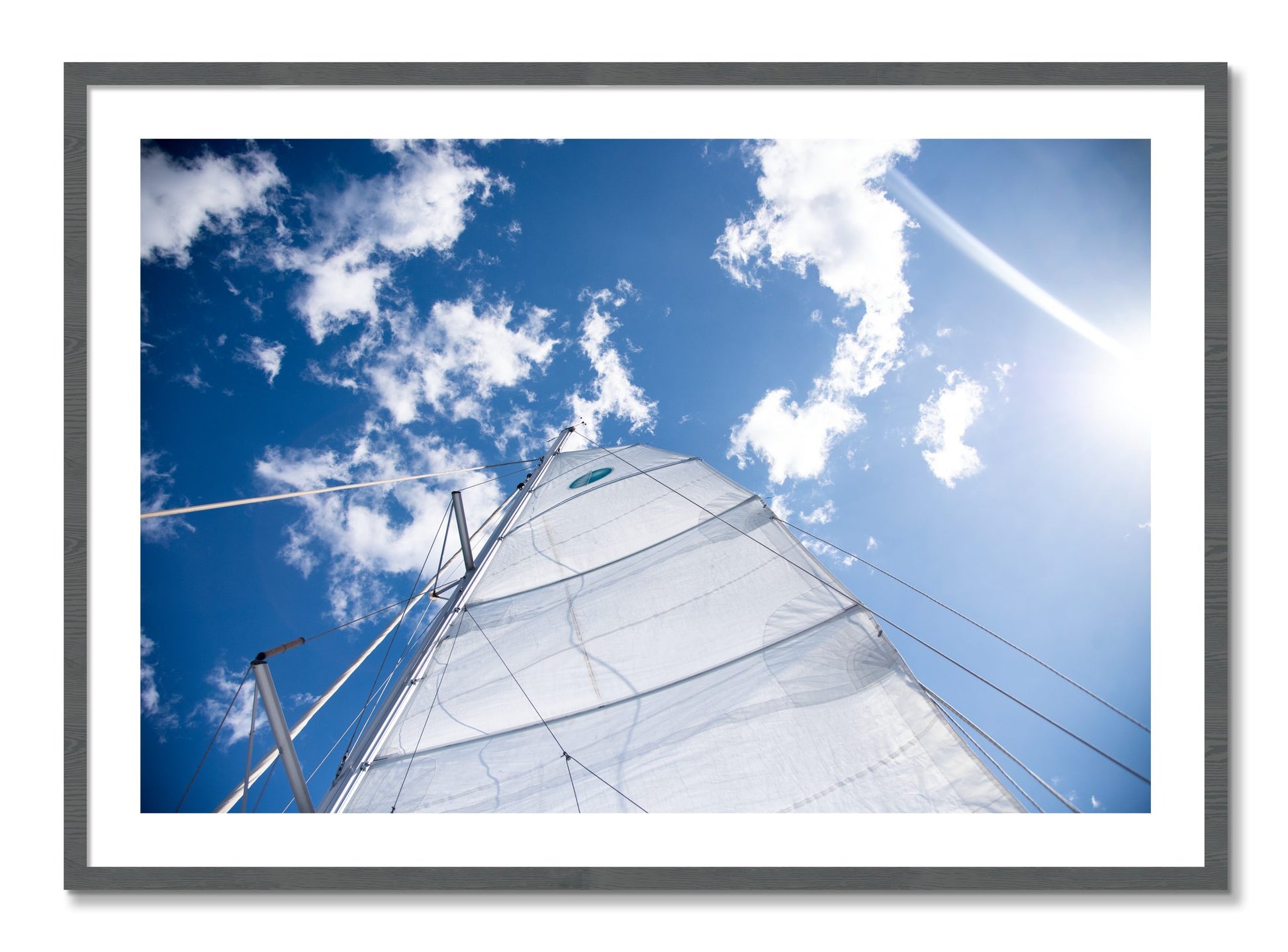 Framed photograph of Greek Sky by Dylan Ozanich, Grey frame, Borders