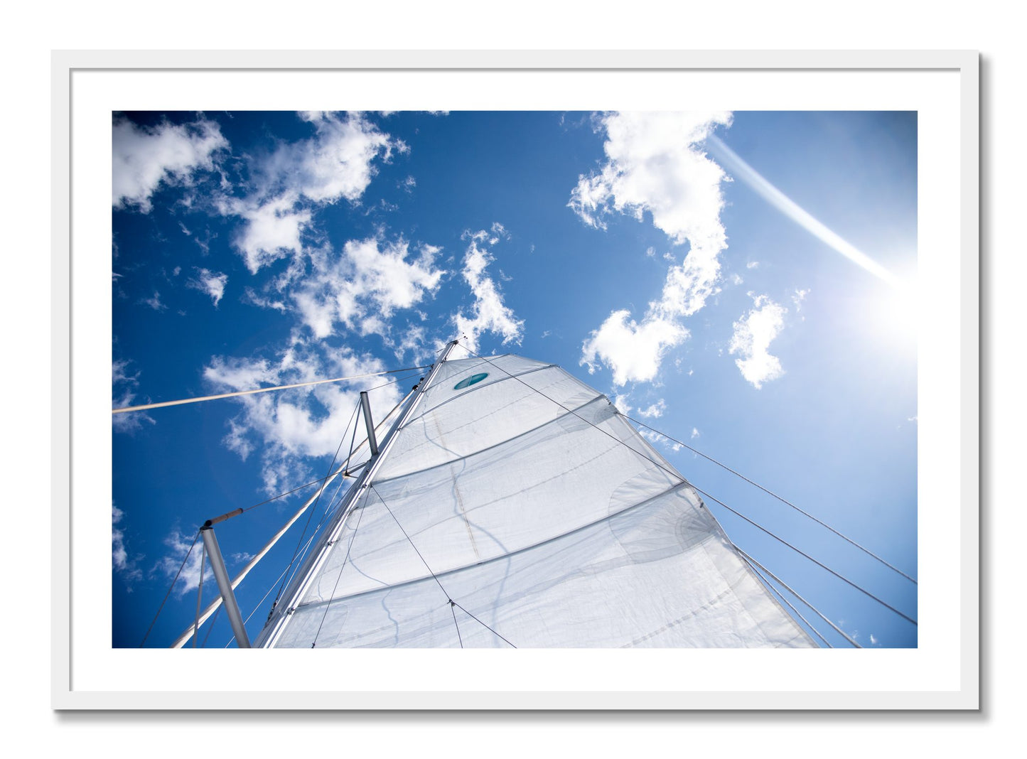Framed photograph of Greek Sky by Dylan Ozanich, White frame, Borders