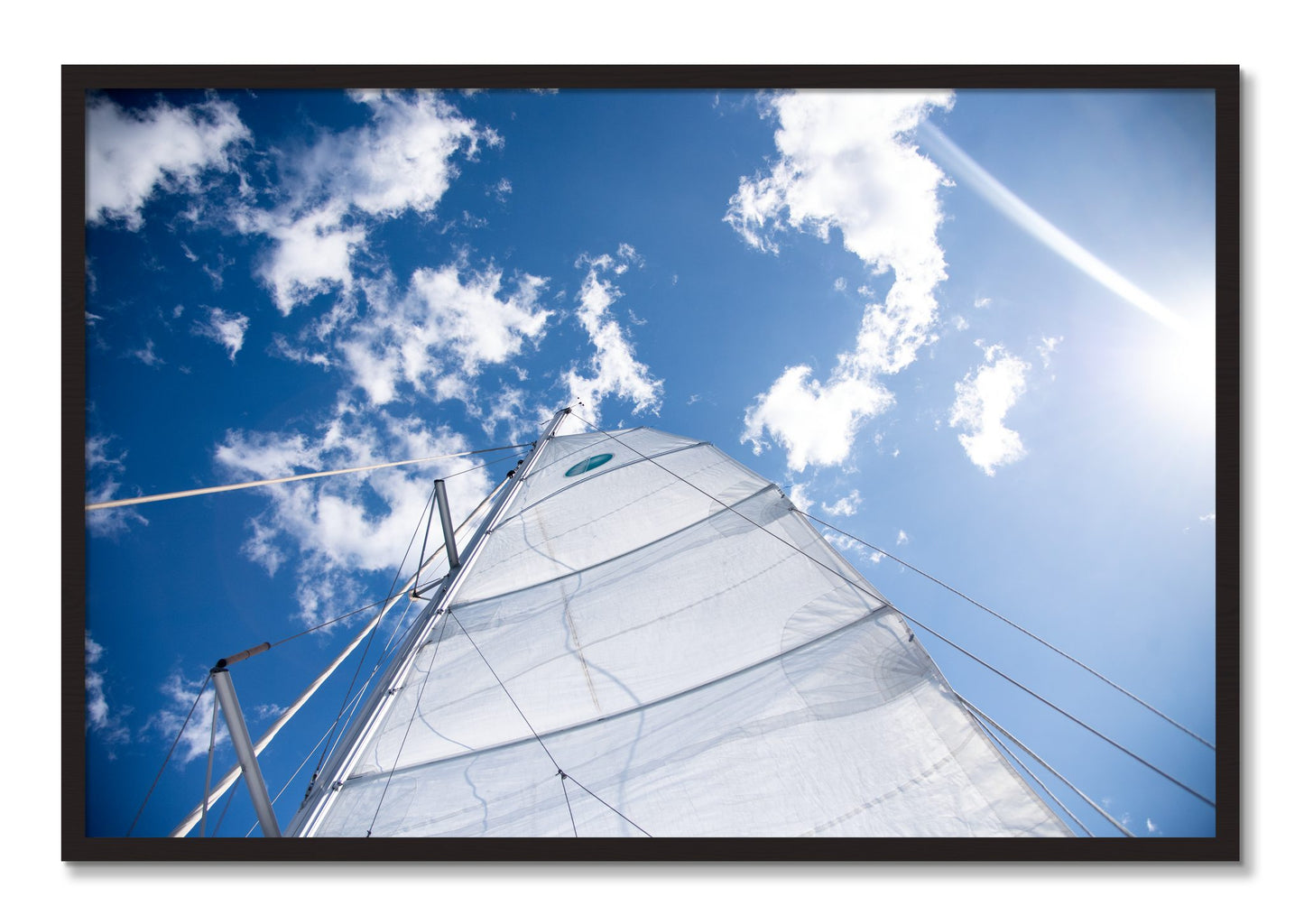 Framed photograph of Greek Sky by Dylan Ozanich, Black Walnut frame, Full Bleed