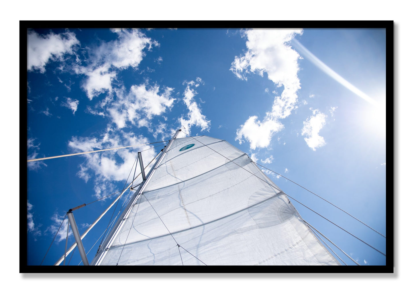 Framed photograph of Greek Sky by Dylan Ozanich, Black frame, Full Bleed
