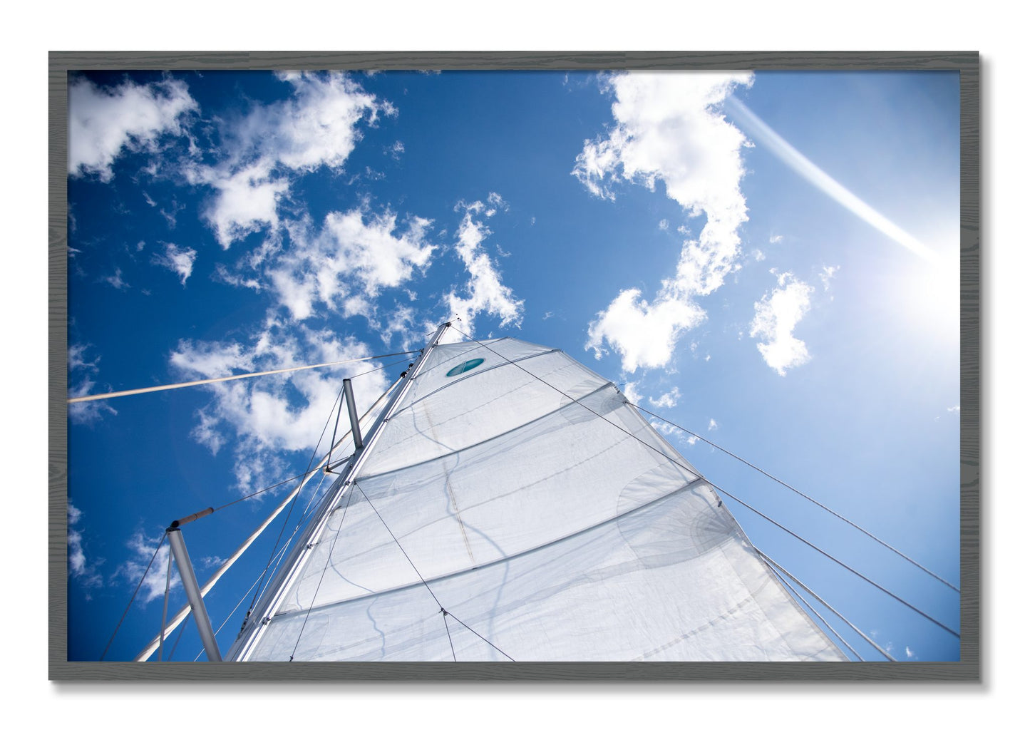 Framed photograph of Greek Sky by Dylan Ozanich, Grey frame, Full Bleed