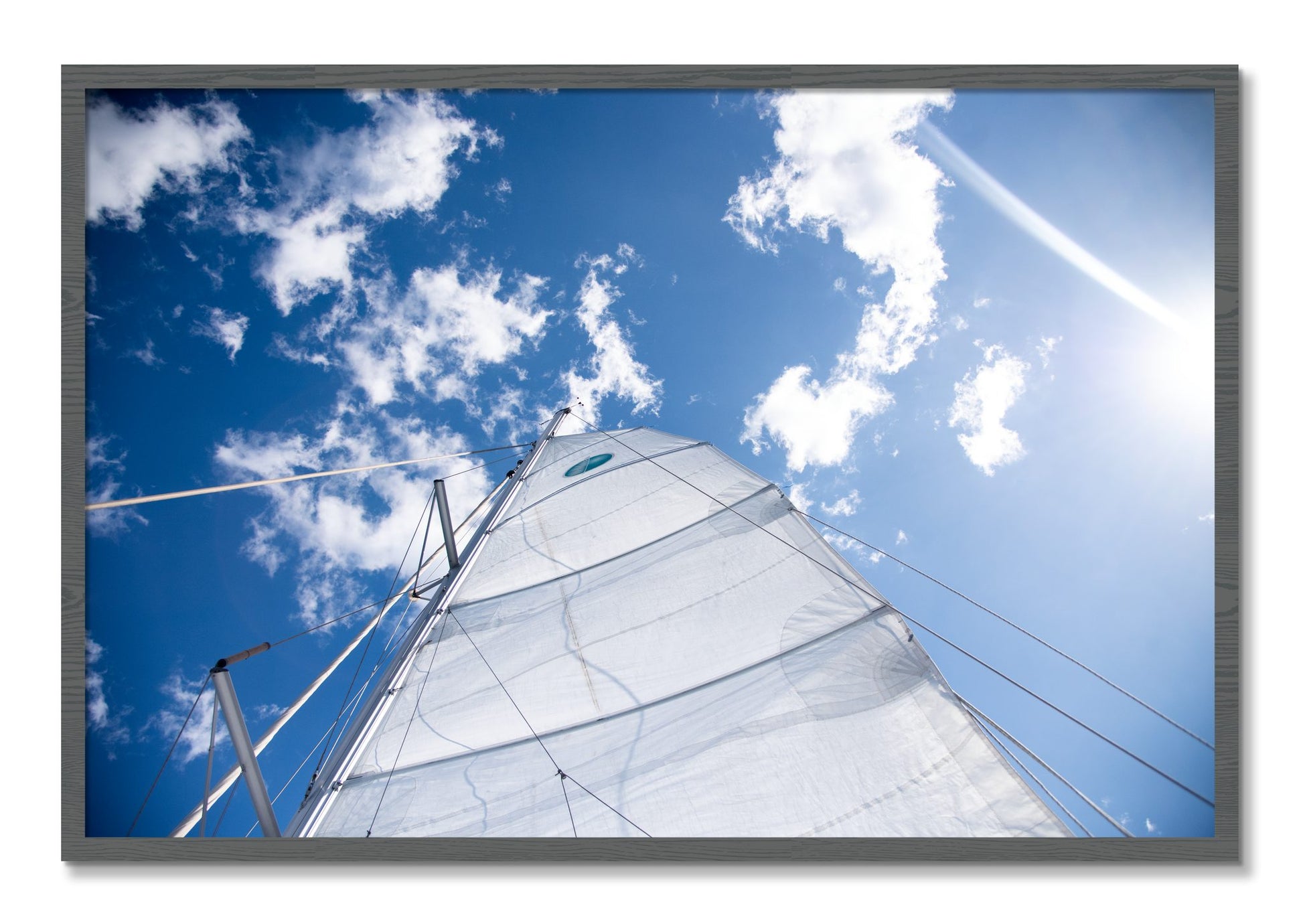 Framed photograph of Greek Sky by Dylan Ozanich, Grey frame, Full Bleed