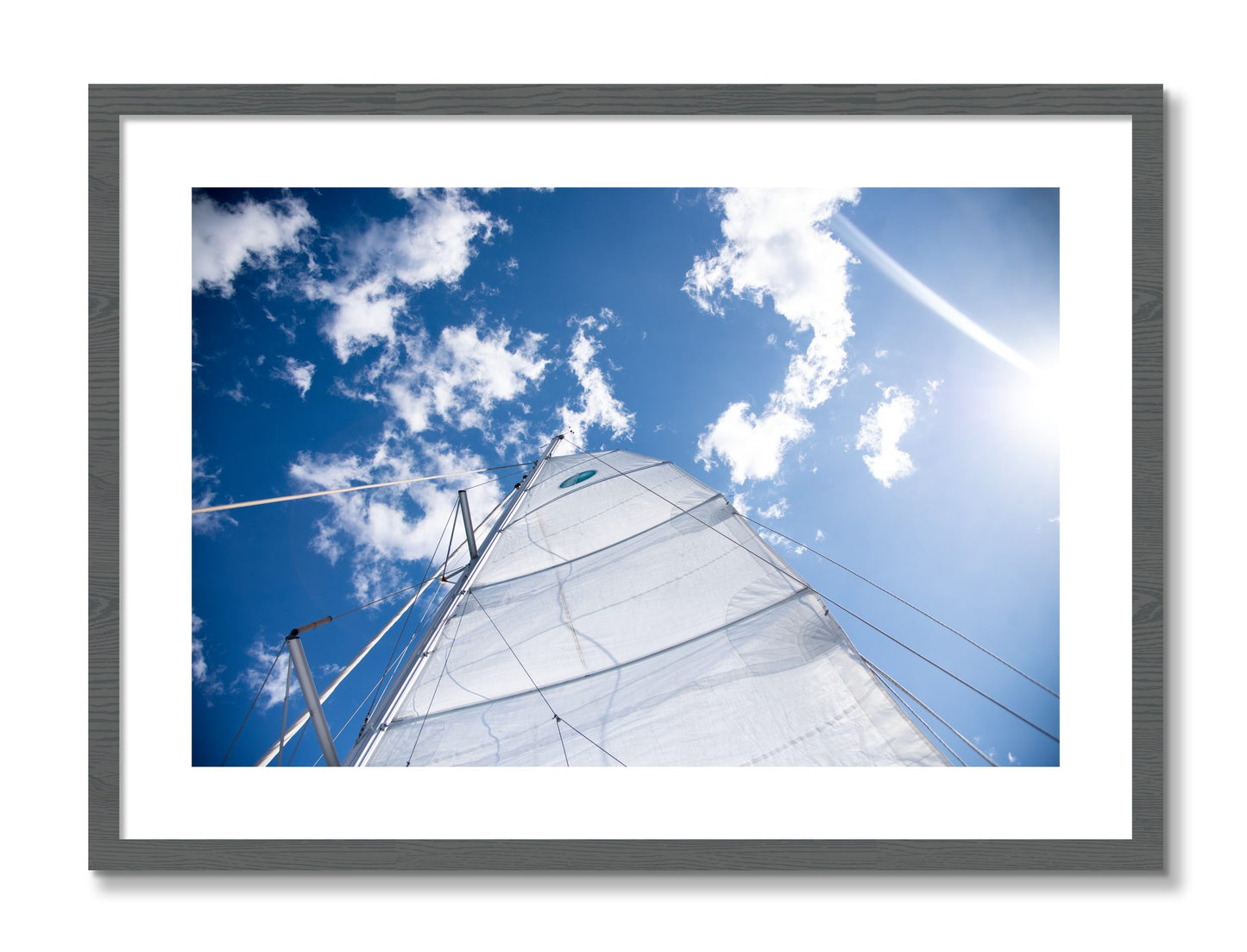 Framed photograph of Greek Sky by Dylan Ozanich, Grey frame, Borders