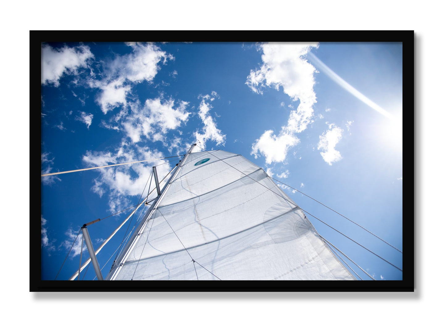 Framed photograph of Greek Sky by Dylan Ozanich, Black frame, Full Bleed