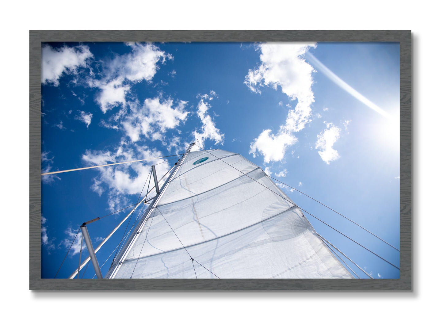 Framed photograph of Greek Sky by Dylan Ozanich, Grey frame, Full Bleed