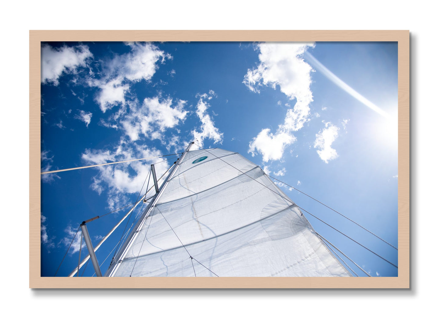 Framed photograph of Greek Sky by Dylan Ozanich, Maple frame, Full Bleed
