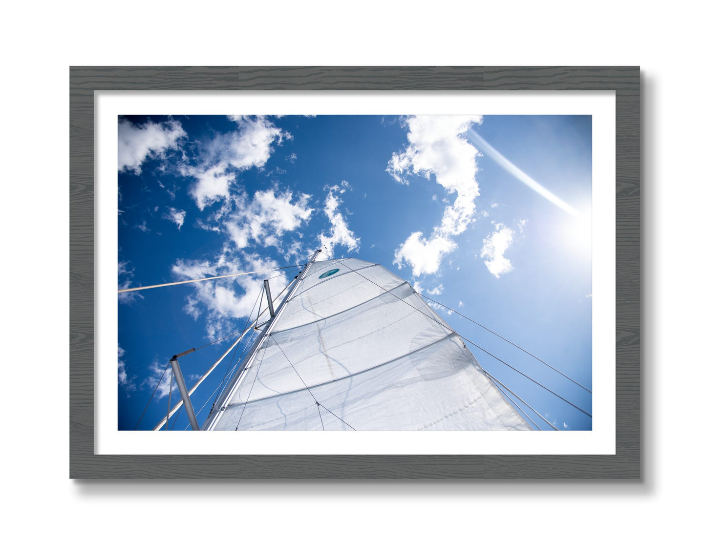 Framed photograph of Greek Sky by Dylan Ozanich, Grey frame, Borders