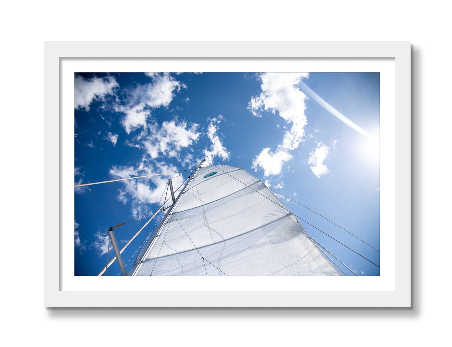 Framed photograph of Greek Sky by Dylan Ozanich, White frame, Borders