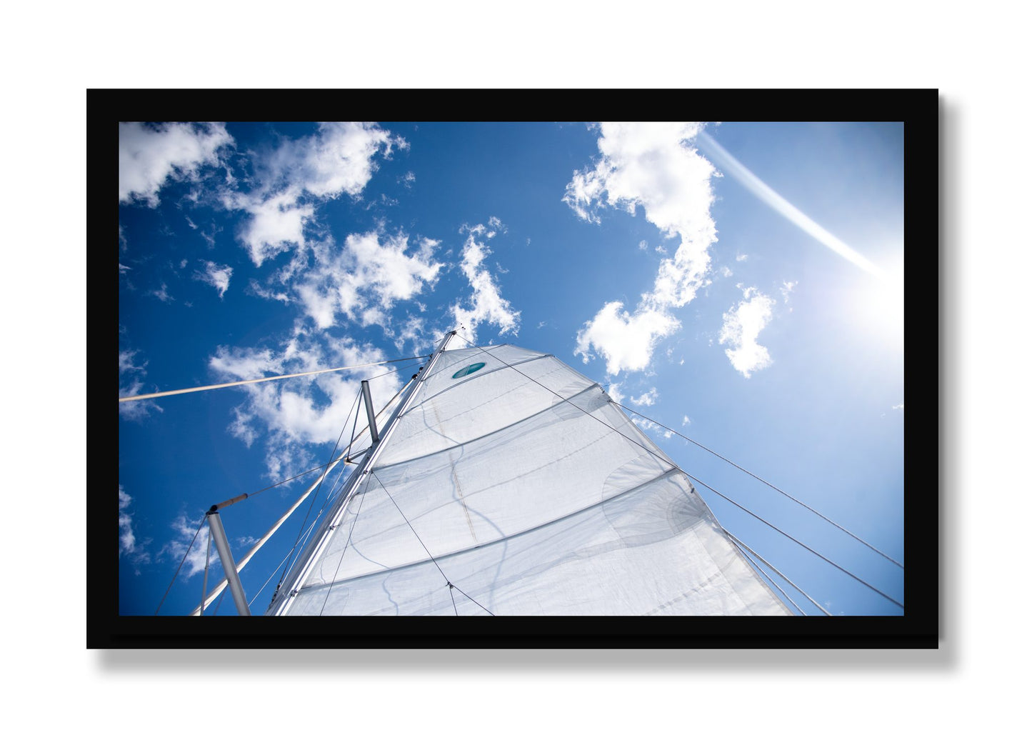 Framed photograph of Greek Sky by Dylan Ozanich, Black frame, Full Bleed