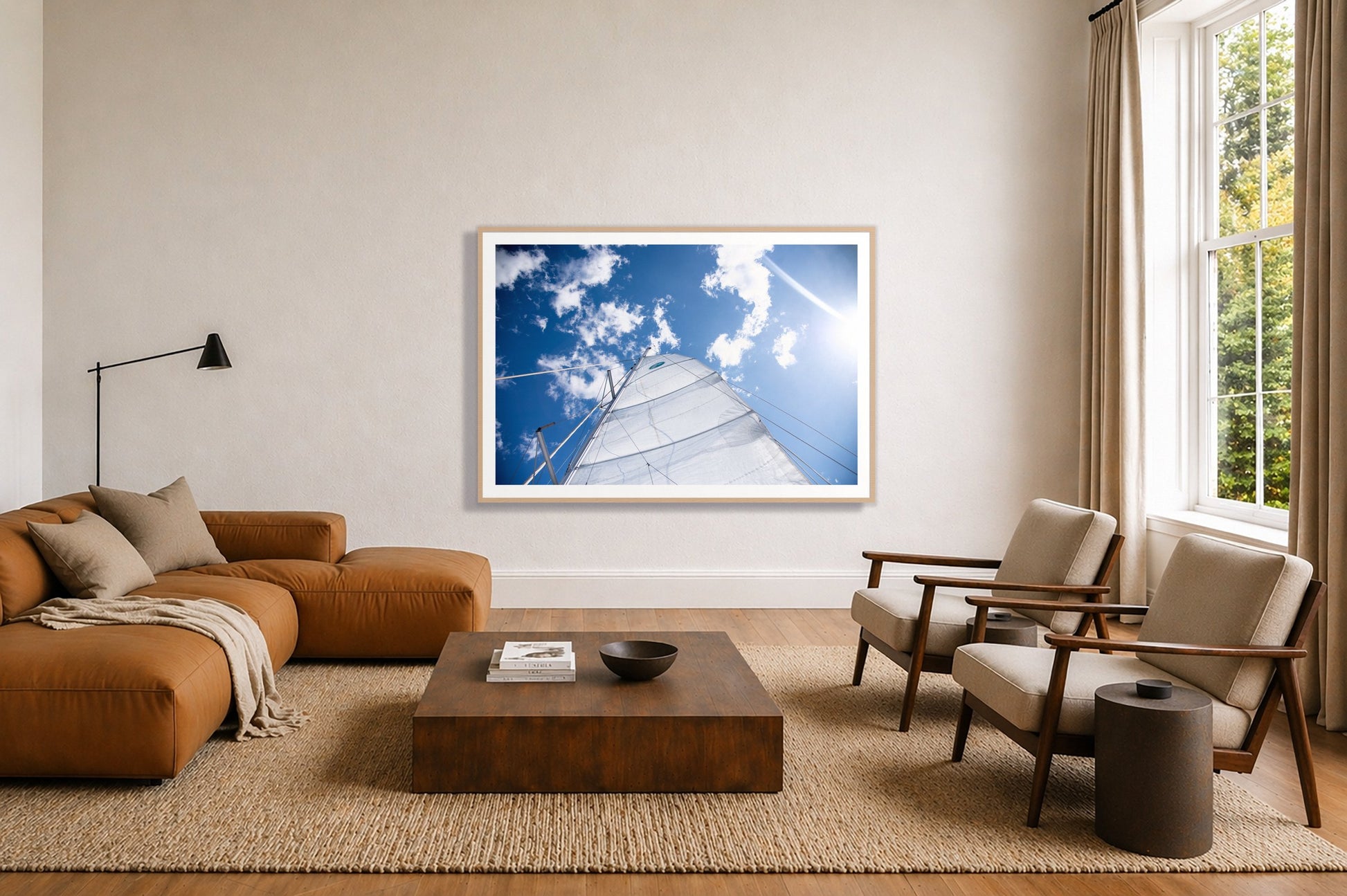 Framed photograph of Greek Sky by Dylan Ozanich displayed on a wall