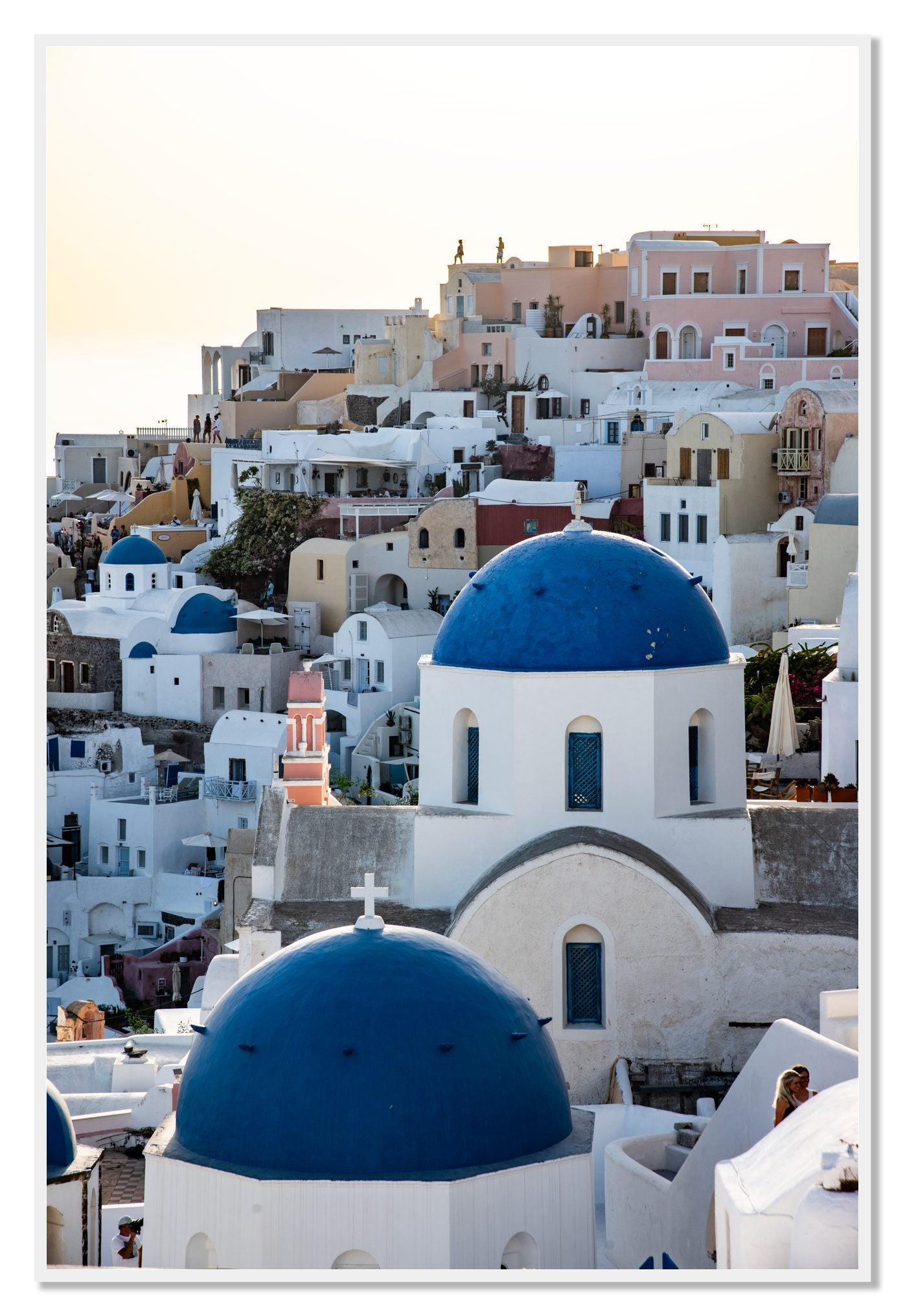 Greek Village by Dylan Ozanich, 48×72 Full Bleed Print in a White frame