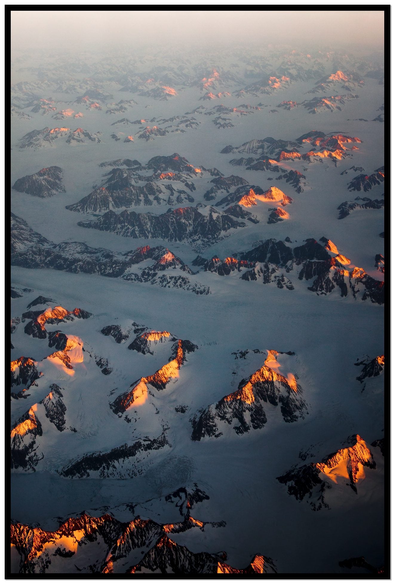 Greenland Light by Dylan Ozanich, 48×72 Full Bleed Print in a Black frame