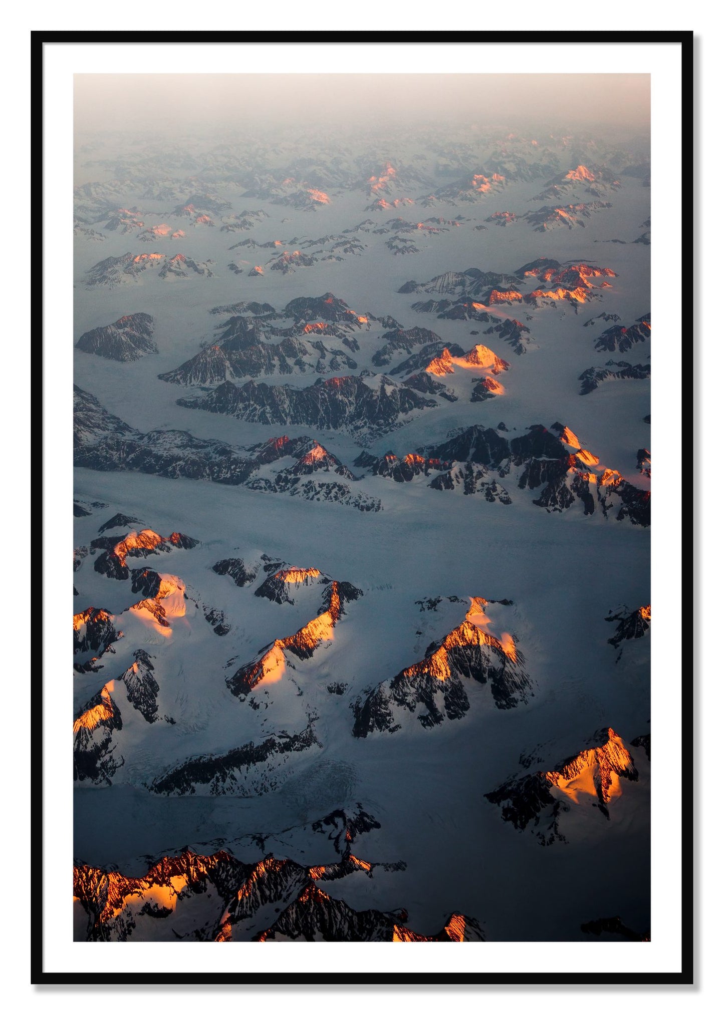 Framed photograph of Greenland Light by Dylan Ozanich, Black frame, Borders