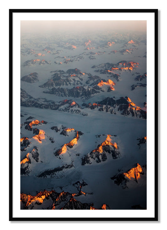 Framed photograph of Greenland Light by Dylan Ozanich, Black frame, Borders