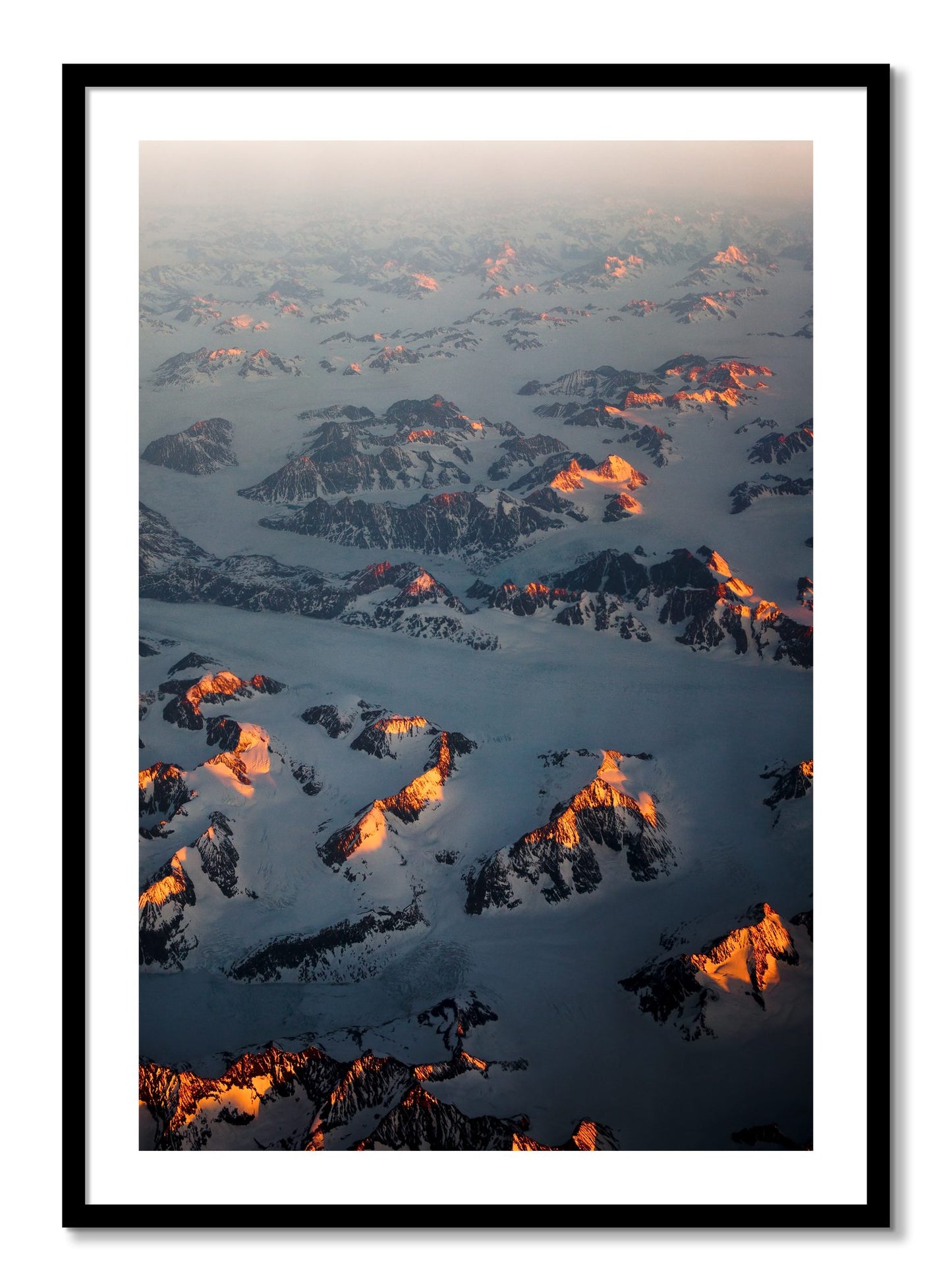 Framed photograph of Greenland Light by Dylan Ozanich, Black frame, Borders