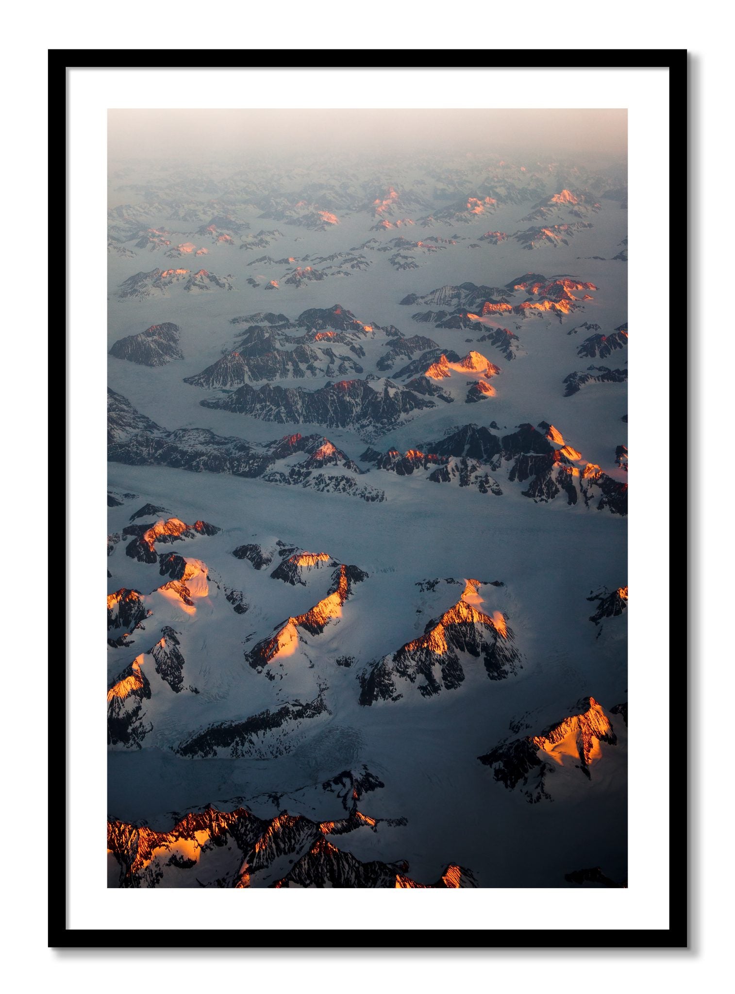 Framed photograph of Greenland Light by Dylan Ozanich, Black frame, Borders