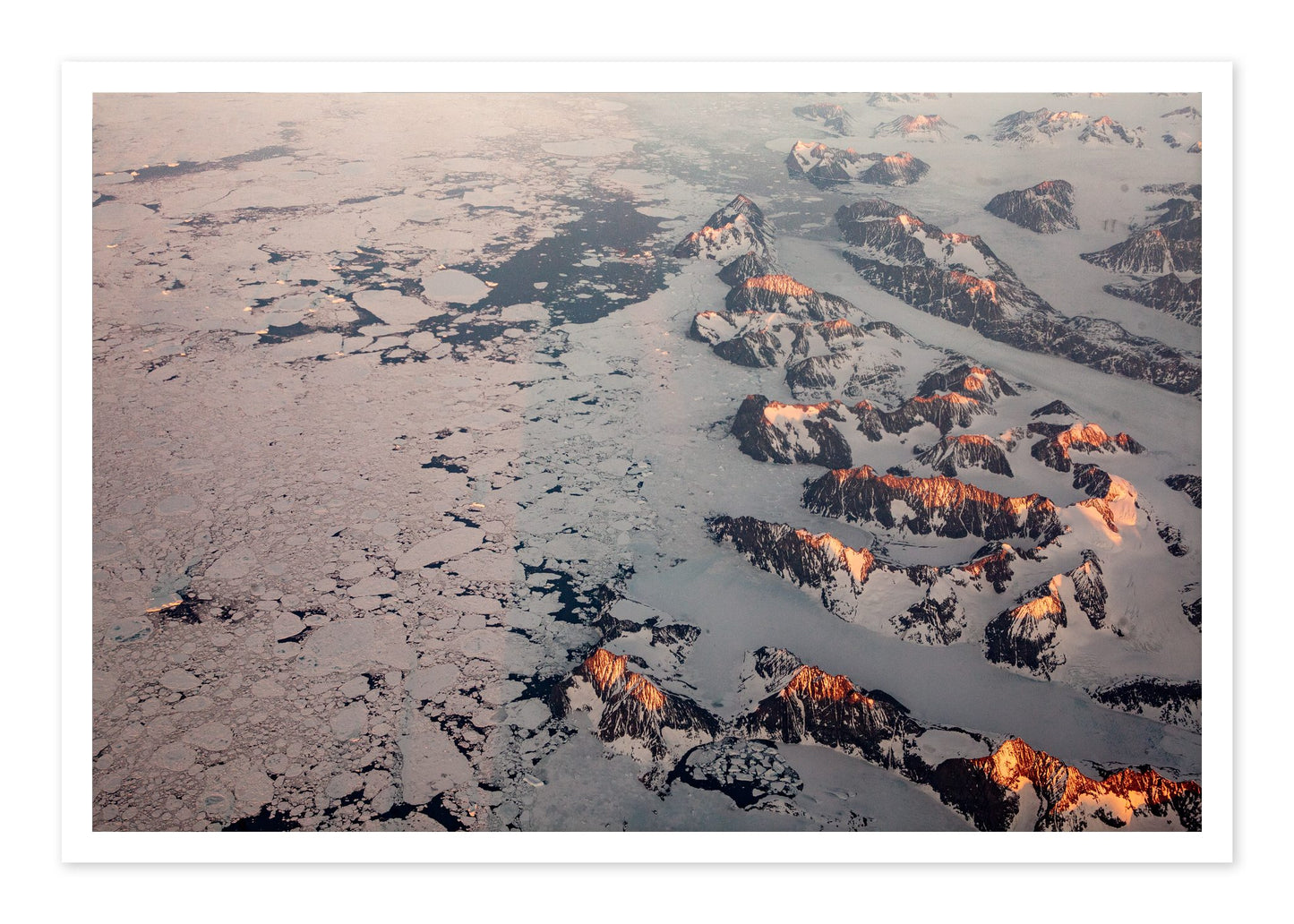 Greenland Peaks by Dylan Ozanich, 48×72 Fine Art Pigment Print on Hahnemühle Cotton Rag Paper, unframed