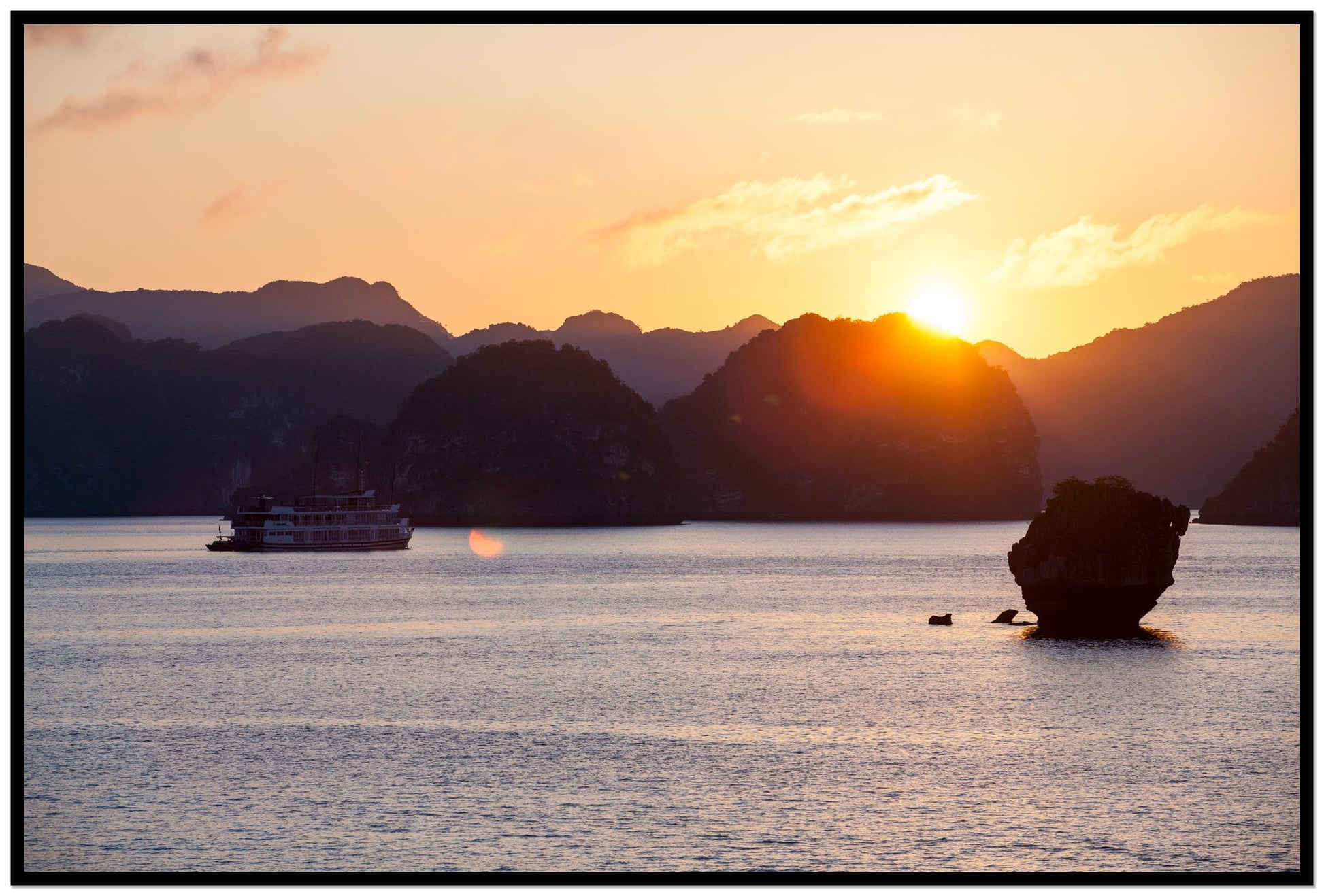 Ha Long Bay by Dylan Ozanich, 48×72 Full Bleed Print in a Black frame