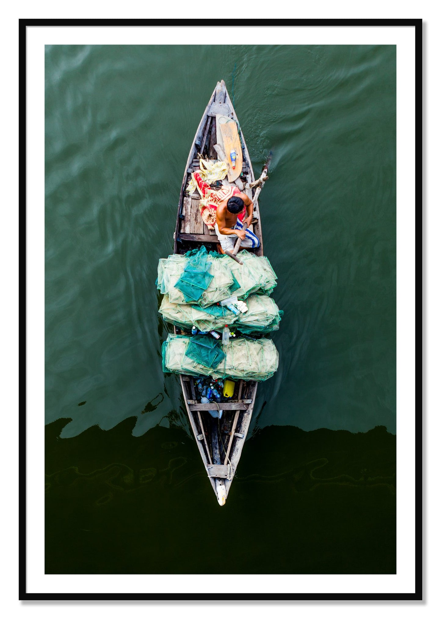 Framed photograph of Hanoi Vietnam by Dylan Ozanich, Black frame, Borders