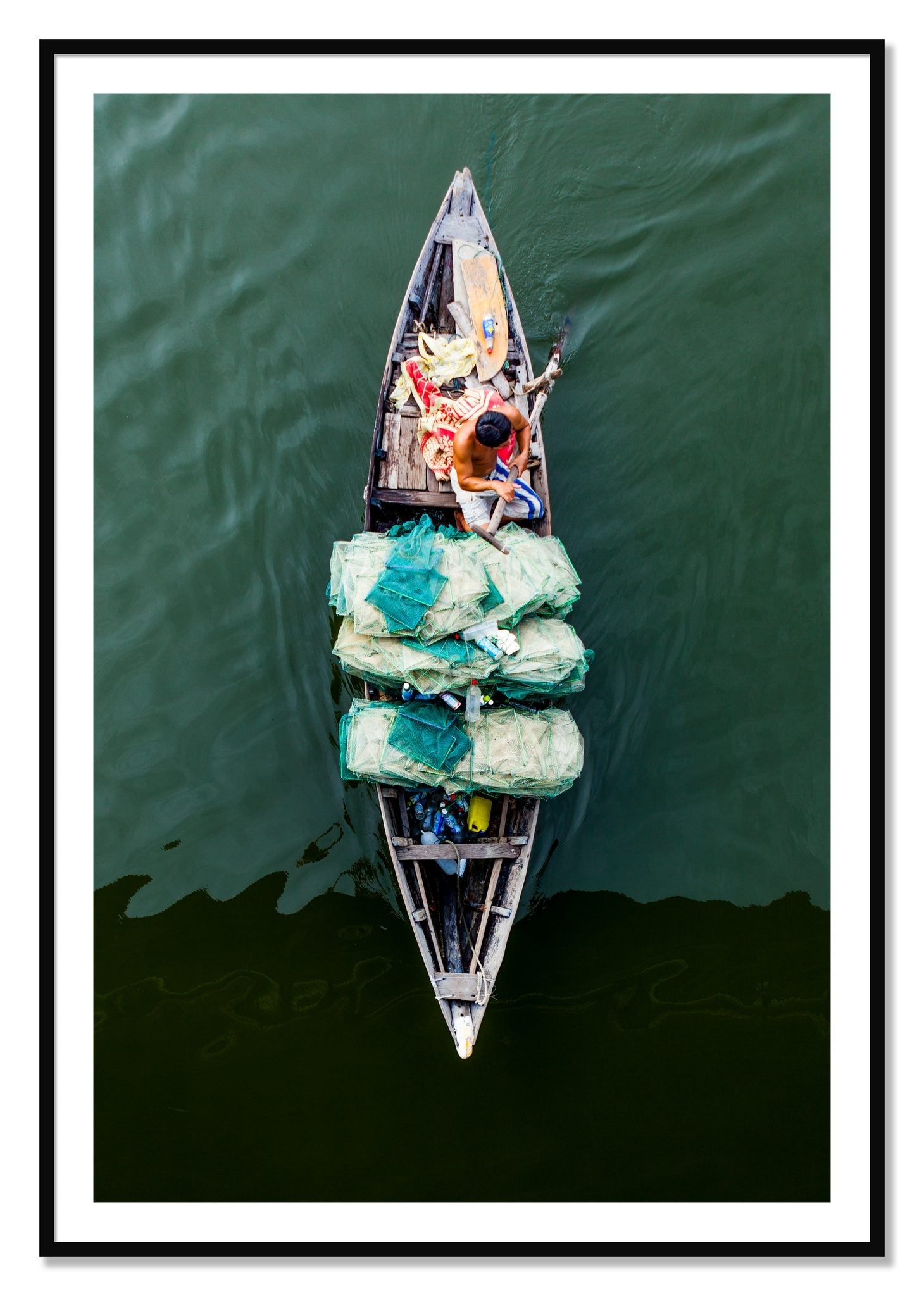 Framed photograph of Hanoi Vietnam by Dylan Ozanich, Black frame, Borders