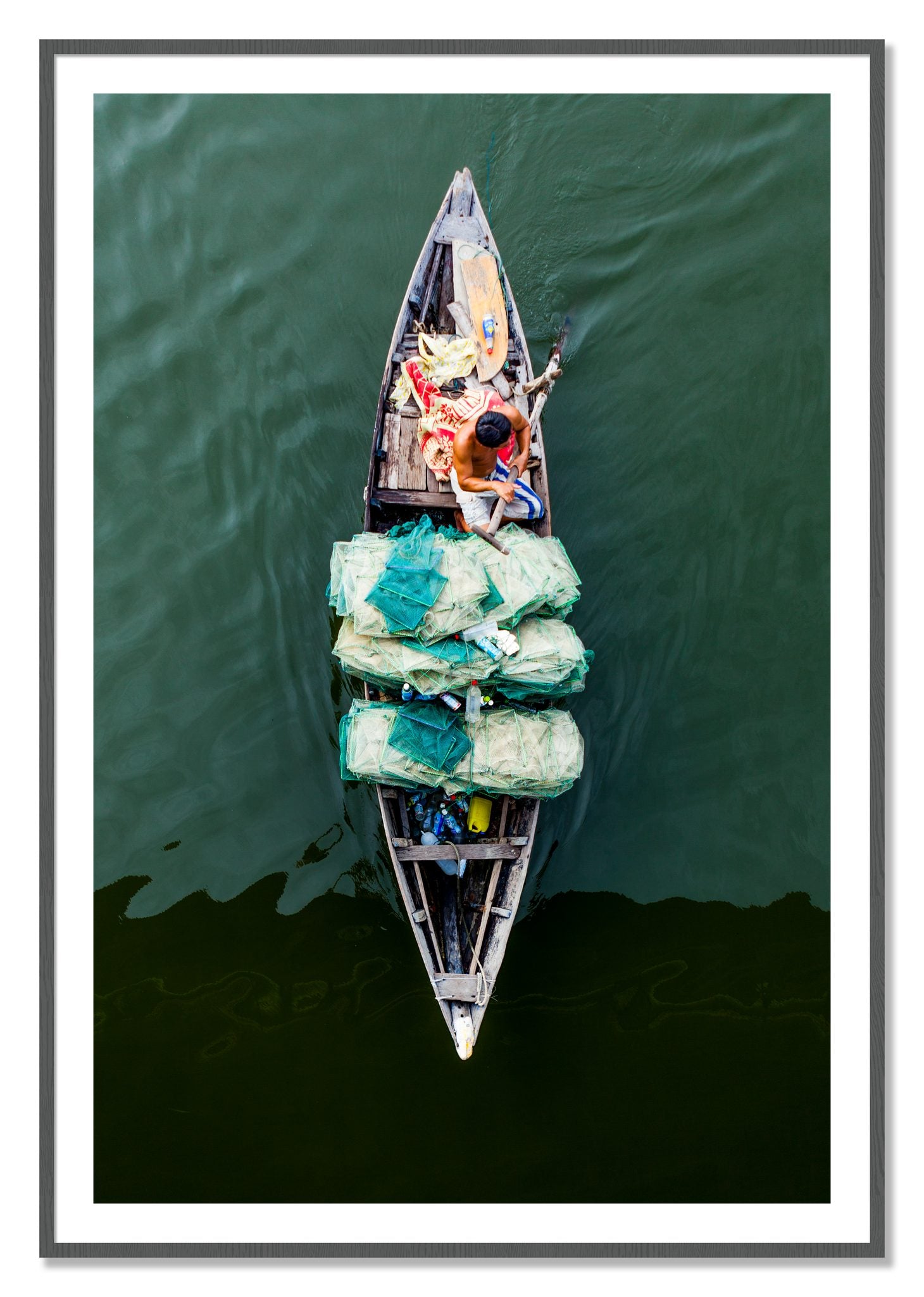 Framed photograph of Hanoi Vietnam by Dylan Ozanich, Grey frame, Borders