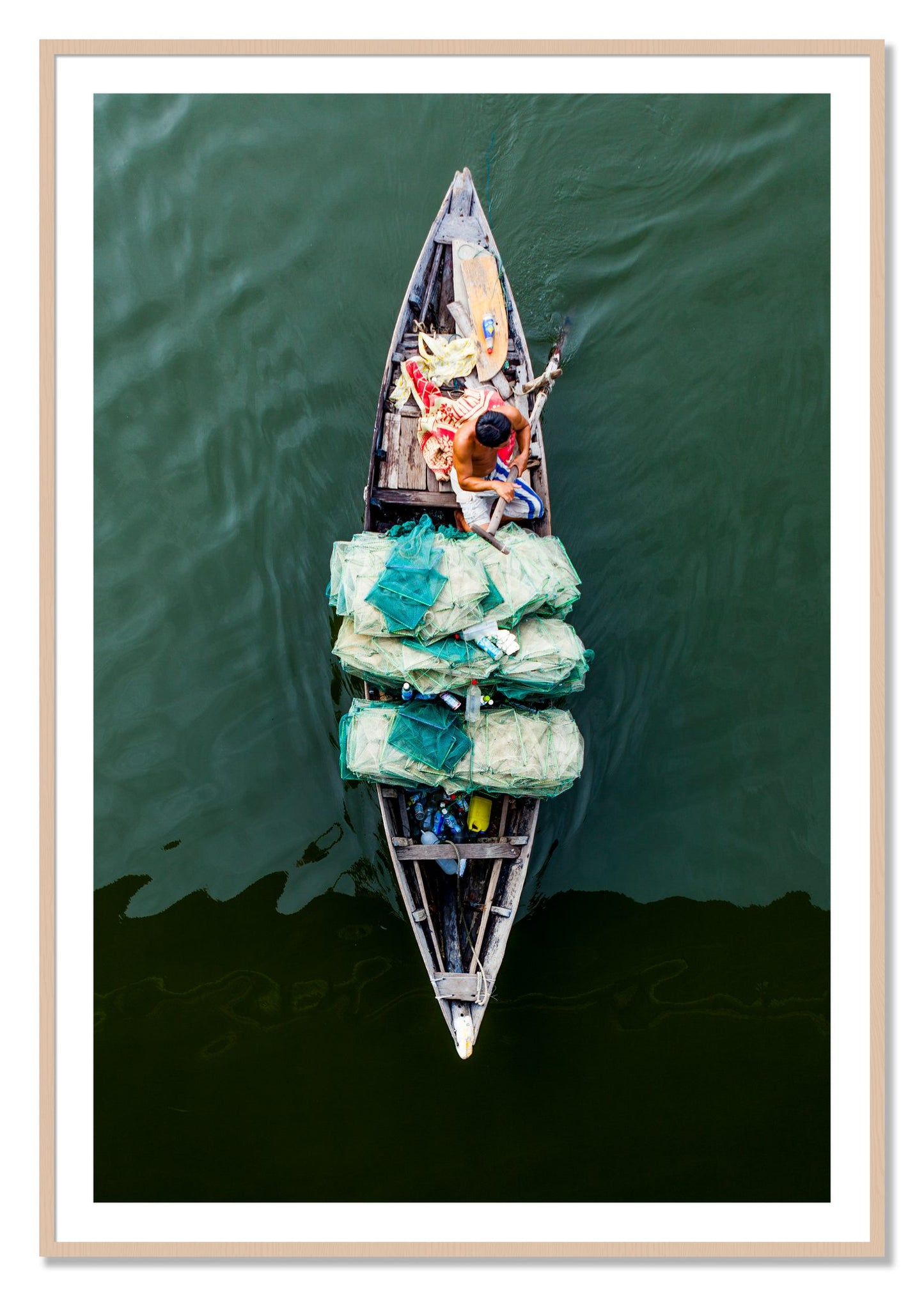 Framed photograph of Hanoi Vietnam by Dylan Ozanich, Maple frame, Borders