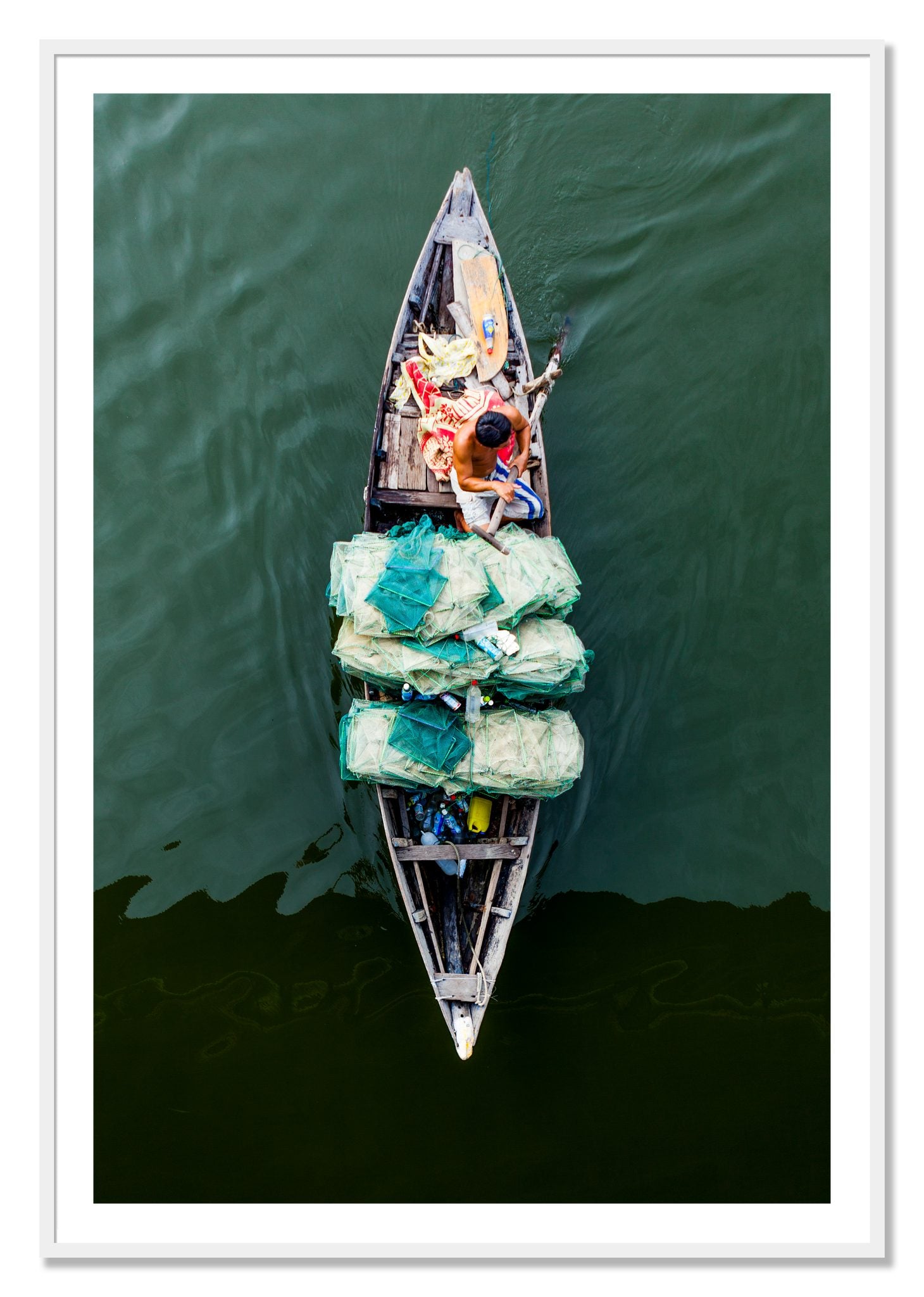 Framed photograph of Hanoi Vietnam by Dylan Ozanich, White frame, Borders