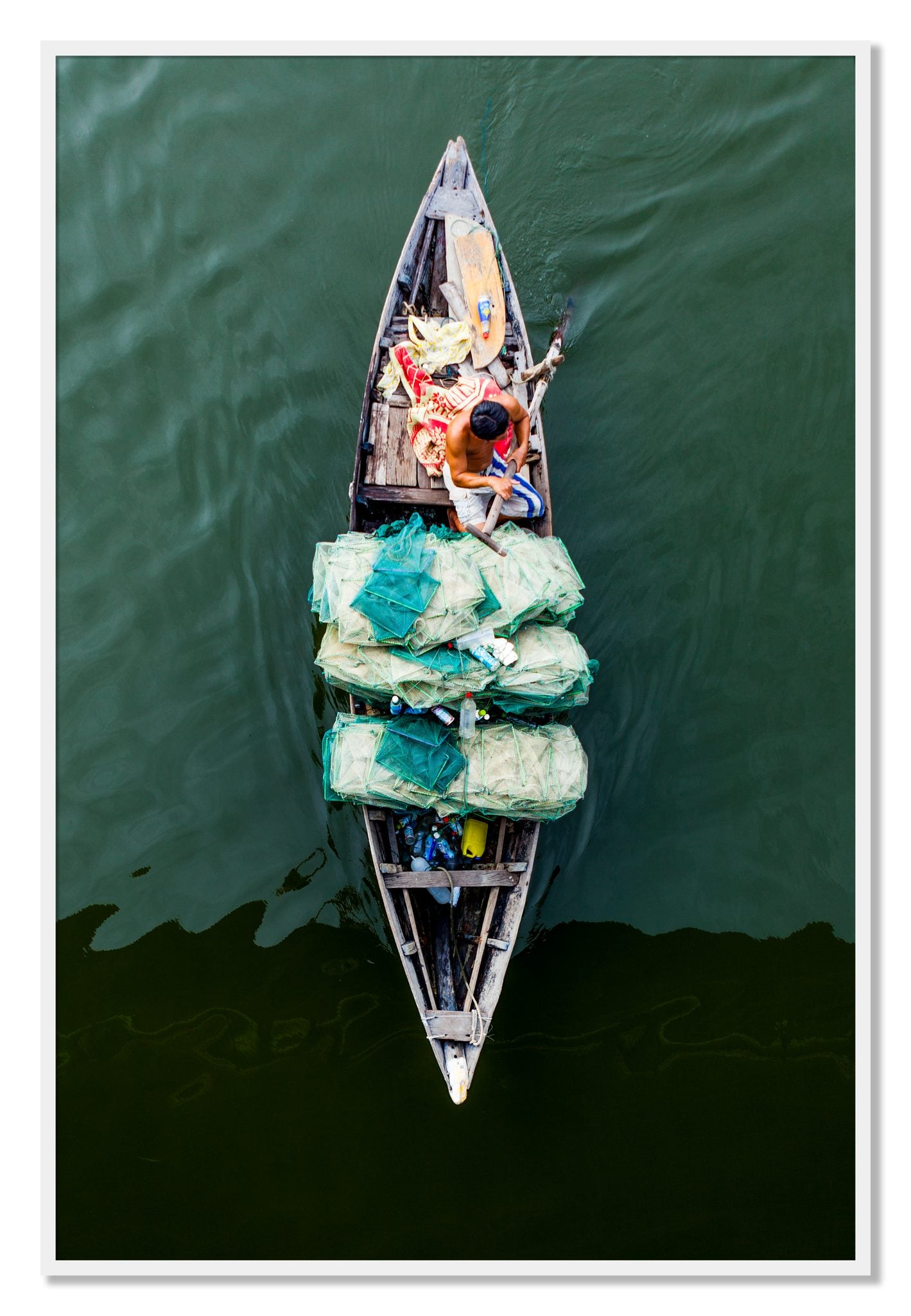 Framed photograph of Hanoi Vietnam by Dylan Ozanich, White frame, Full Bleed