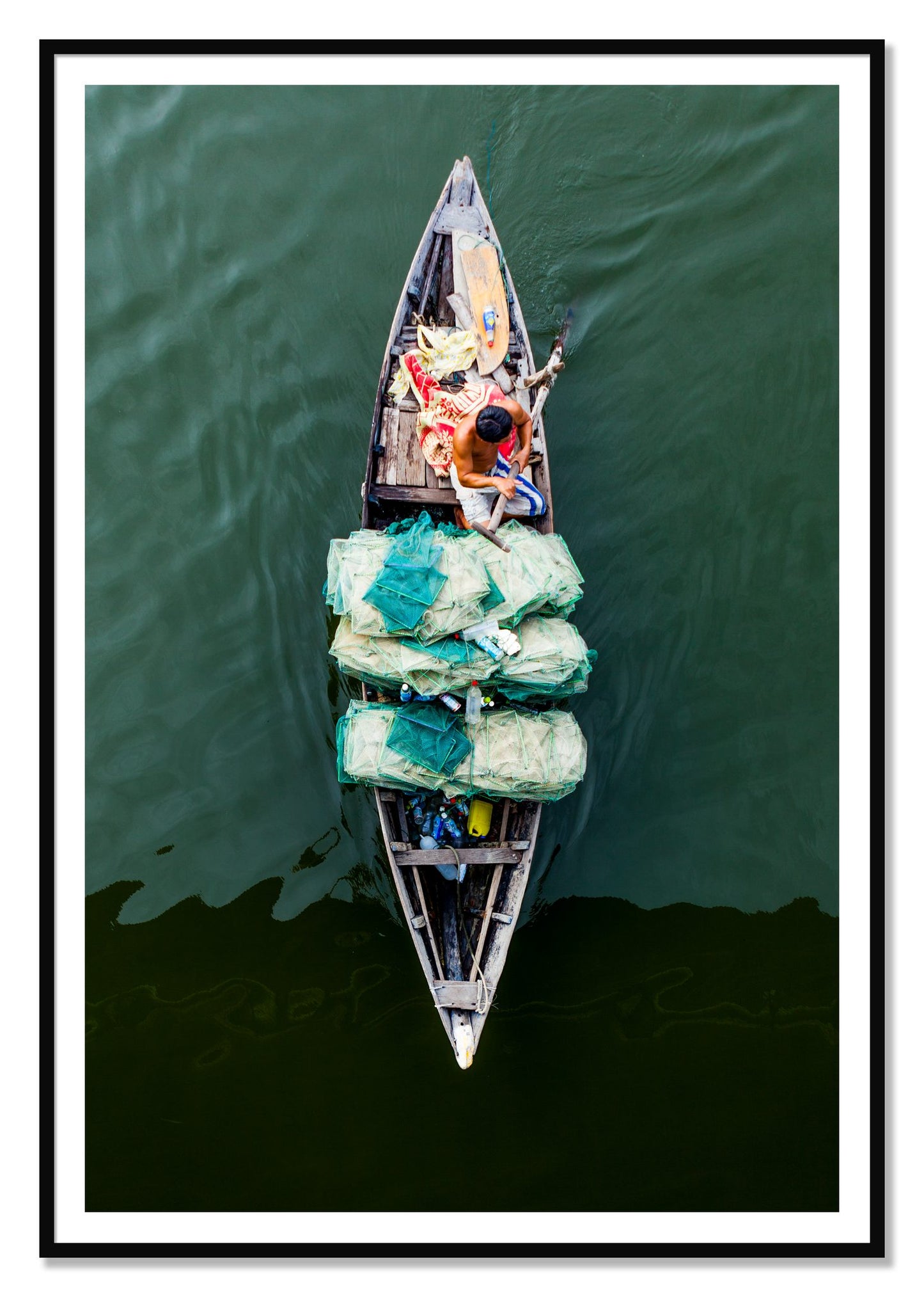 Framed photograph of Hanoi Vietnam by Dylan Ozanich, Black frame, Borders