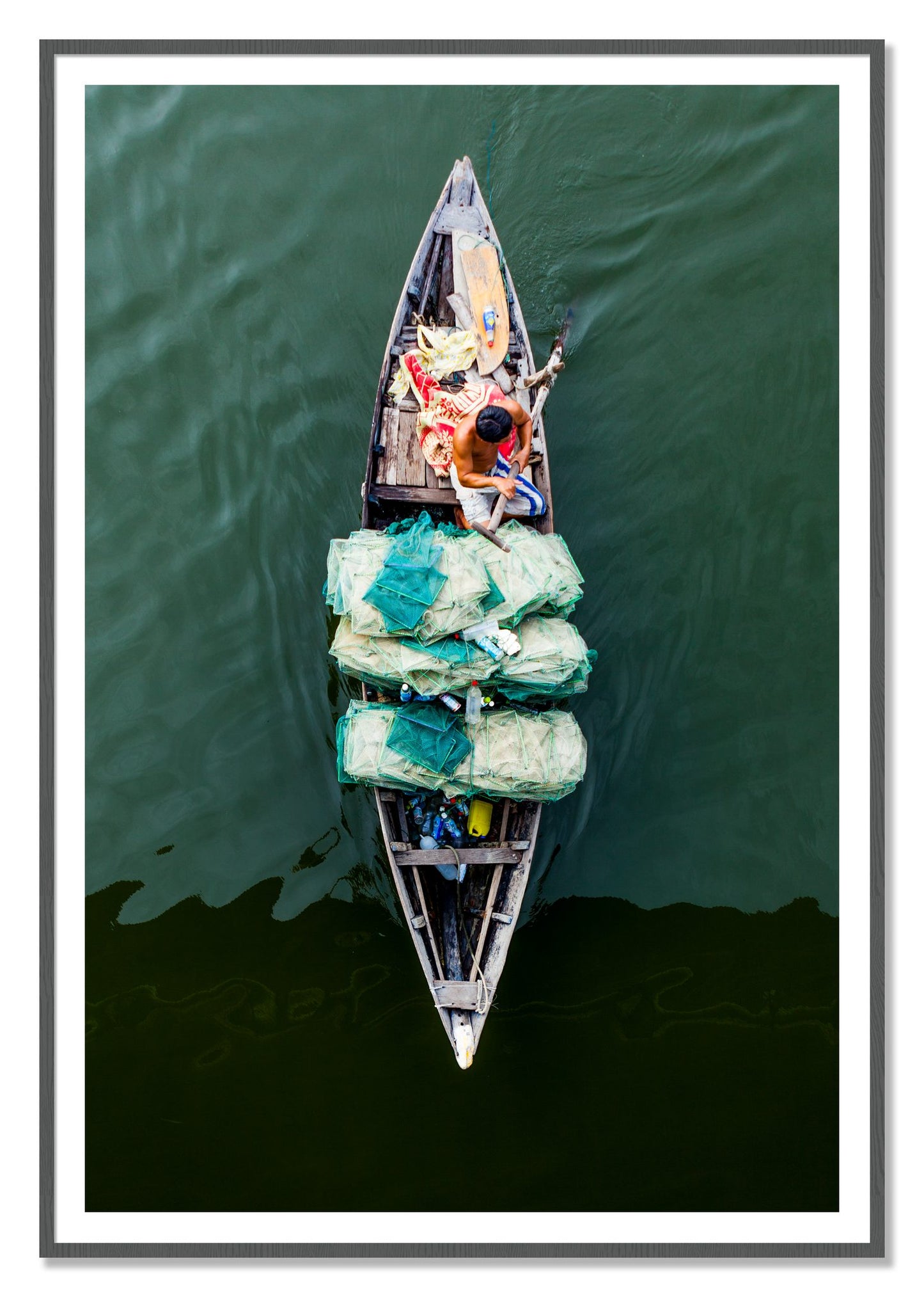 Framed photograph of Hanoi Vietnam by Dylan Ozanich, Grey frame, Borders