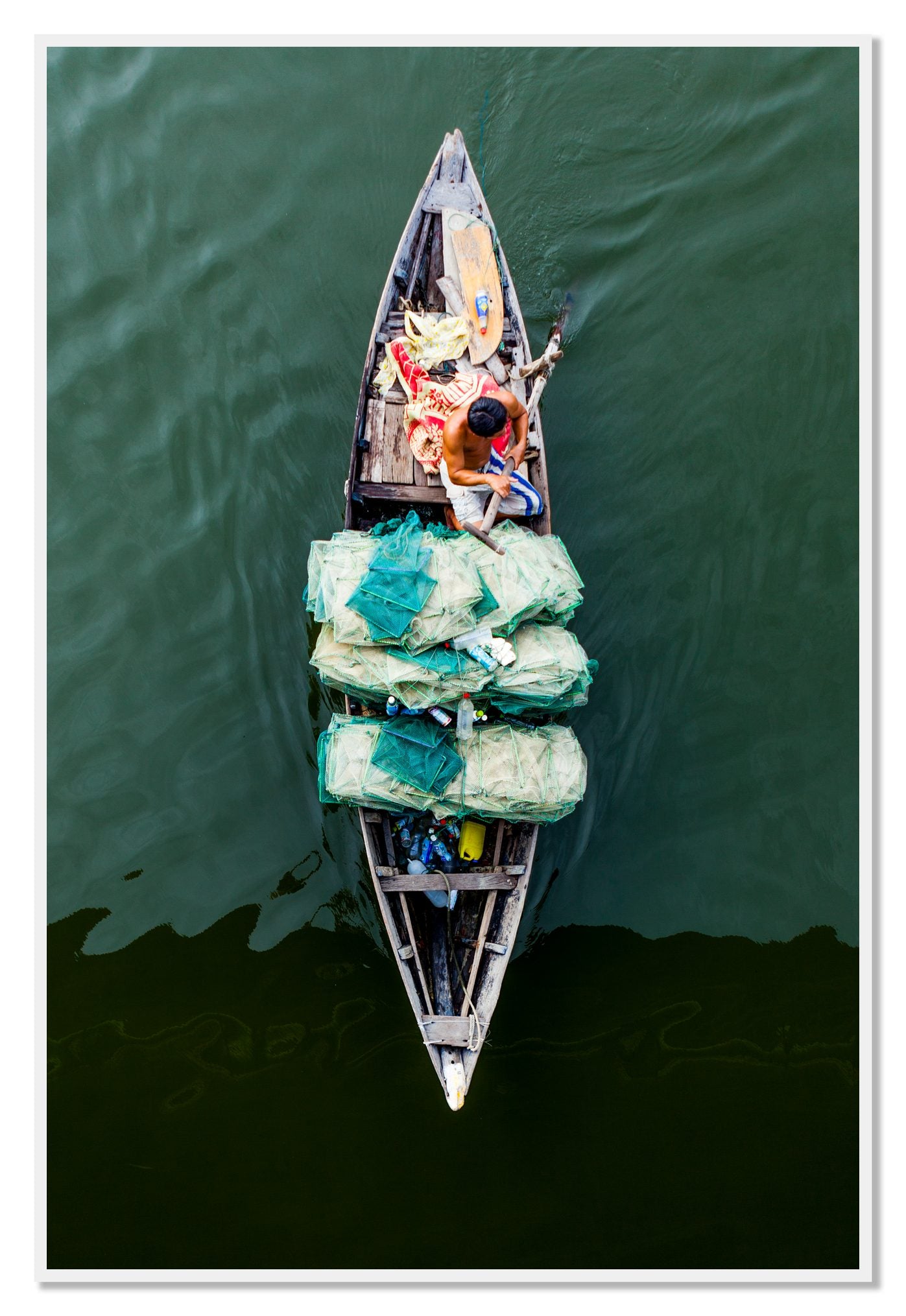 Framed photograph of Hanoi Vietnam by Dylan Ozanich, White frame, Full Bleed