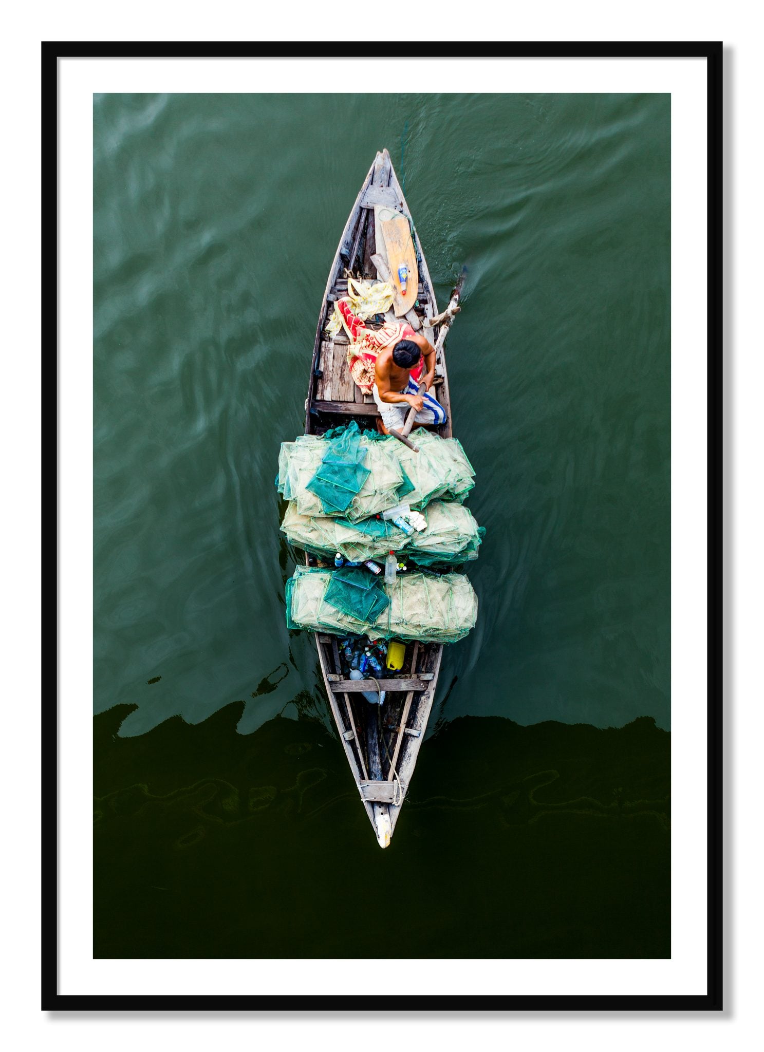 Framed photograph of Hanoi Vietnam by Dylan Ozanich, Black frame, Borders
