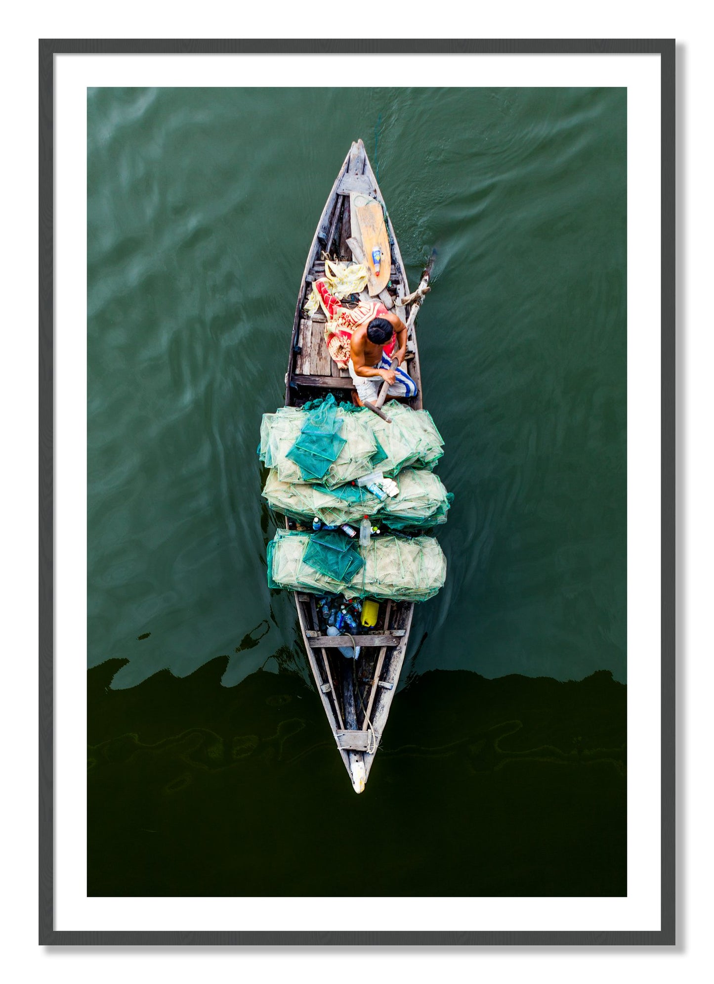 Framed photograph of Hanoi Vietnam by Dylan Ozanich, Grey frame, Borders