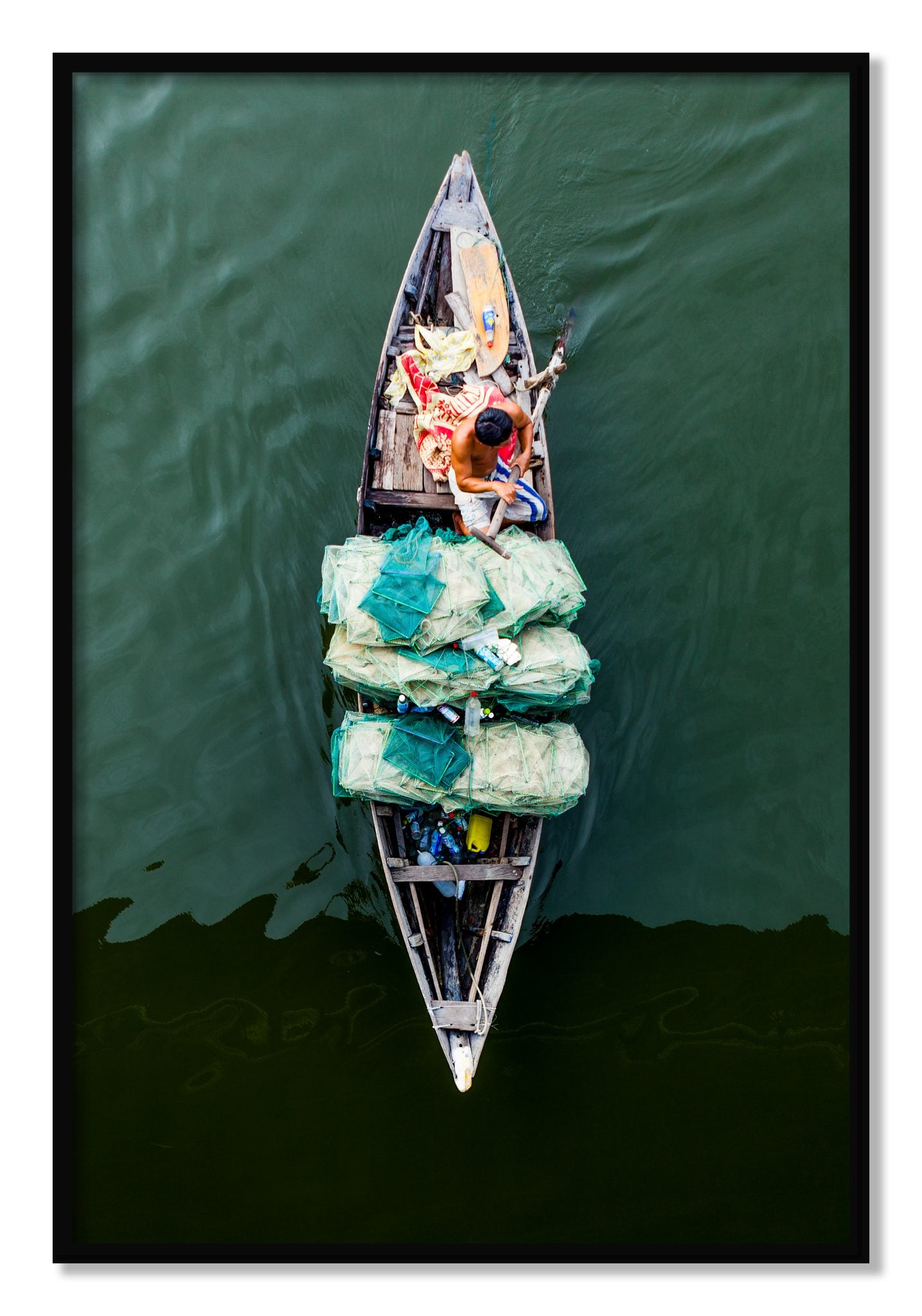 Framed photograph of Hanoi Vietnam by Dylan Ozanich, Black frame, Full Bleed
