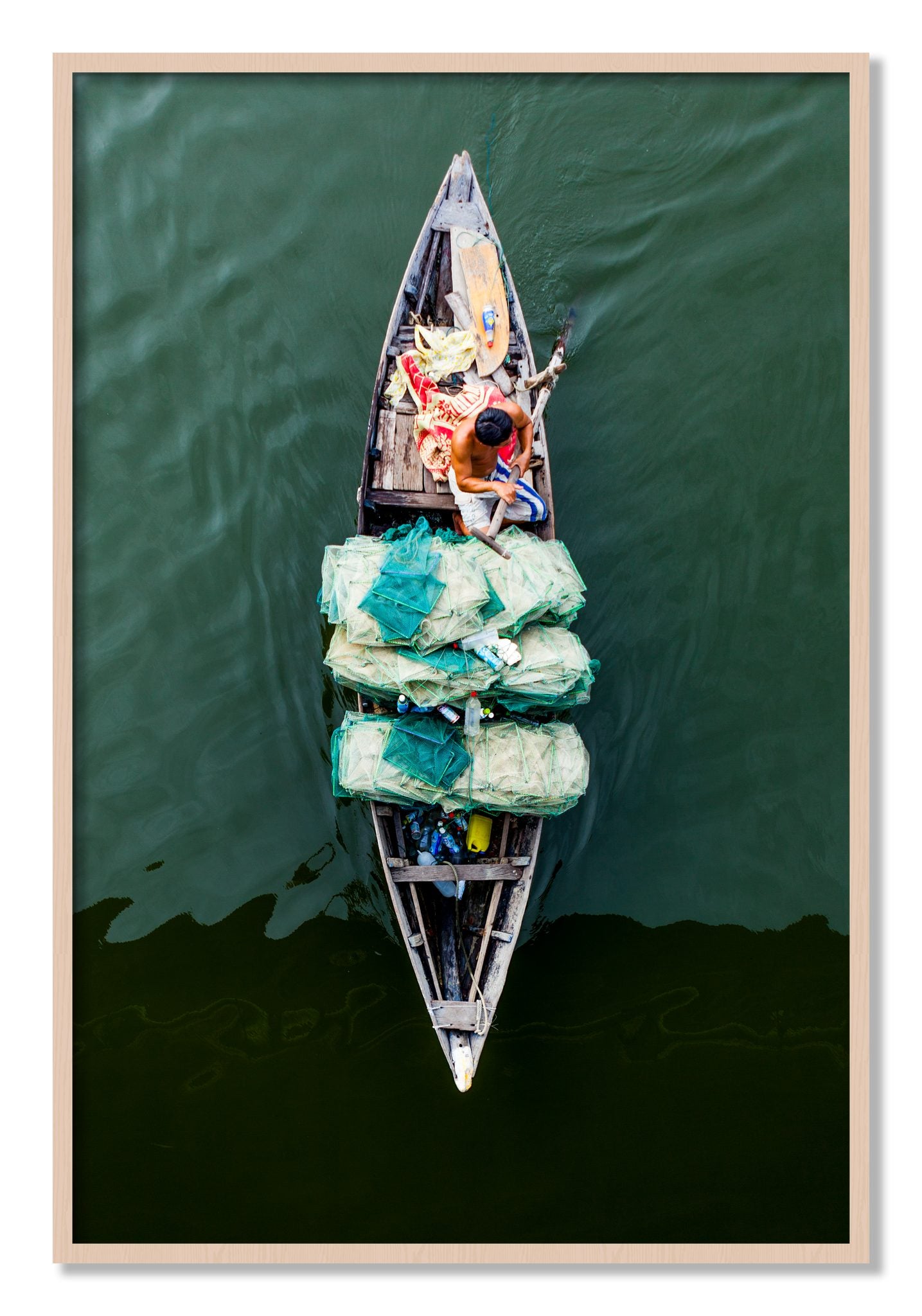 Framed photograph of Hanoi Vietnam by Dylan Ozanich, Maple frame, Full Bleed