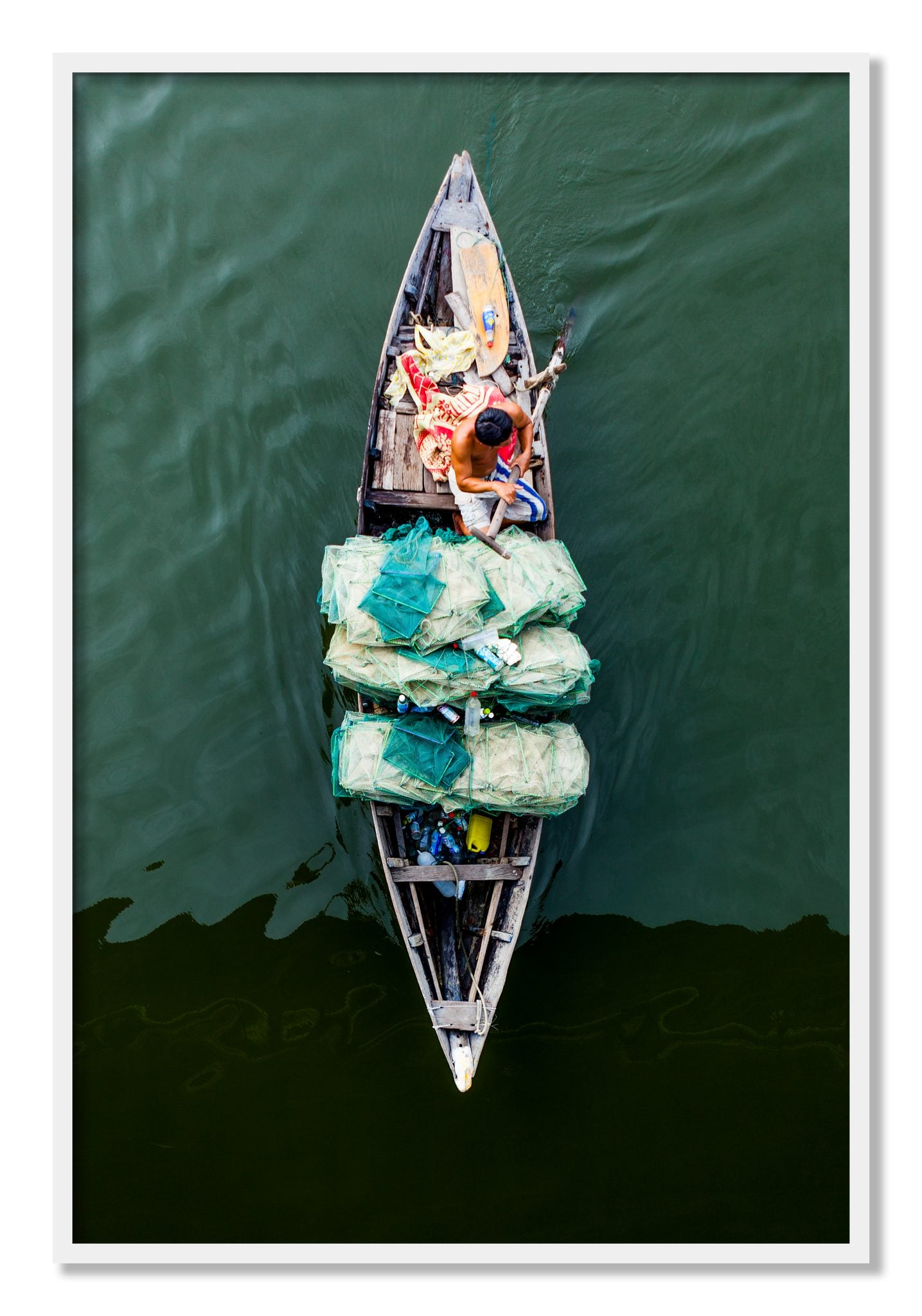 Framed photograph of Hanoi Vietnam by Dylan Ozanich, White frame, Full Bleed