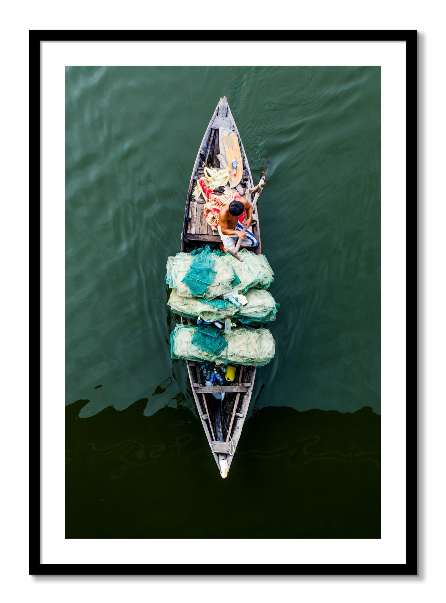 Framed photograph of Hanoi Vietnam by Dylan Ozanich, Black frame, Borders