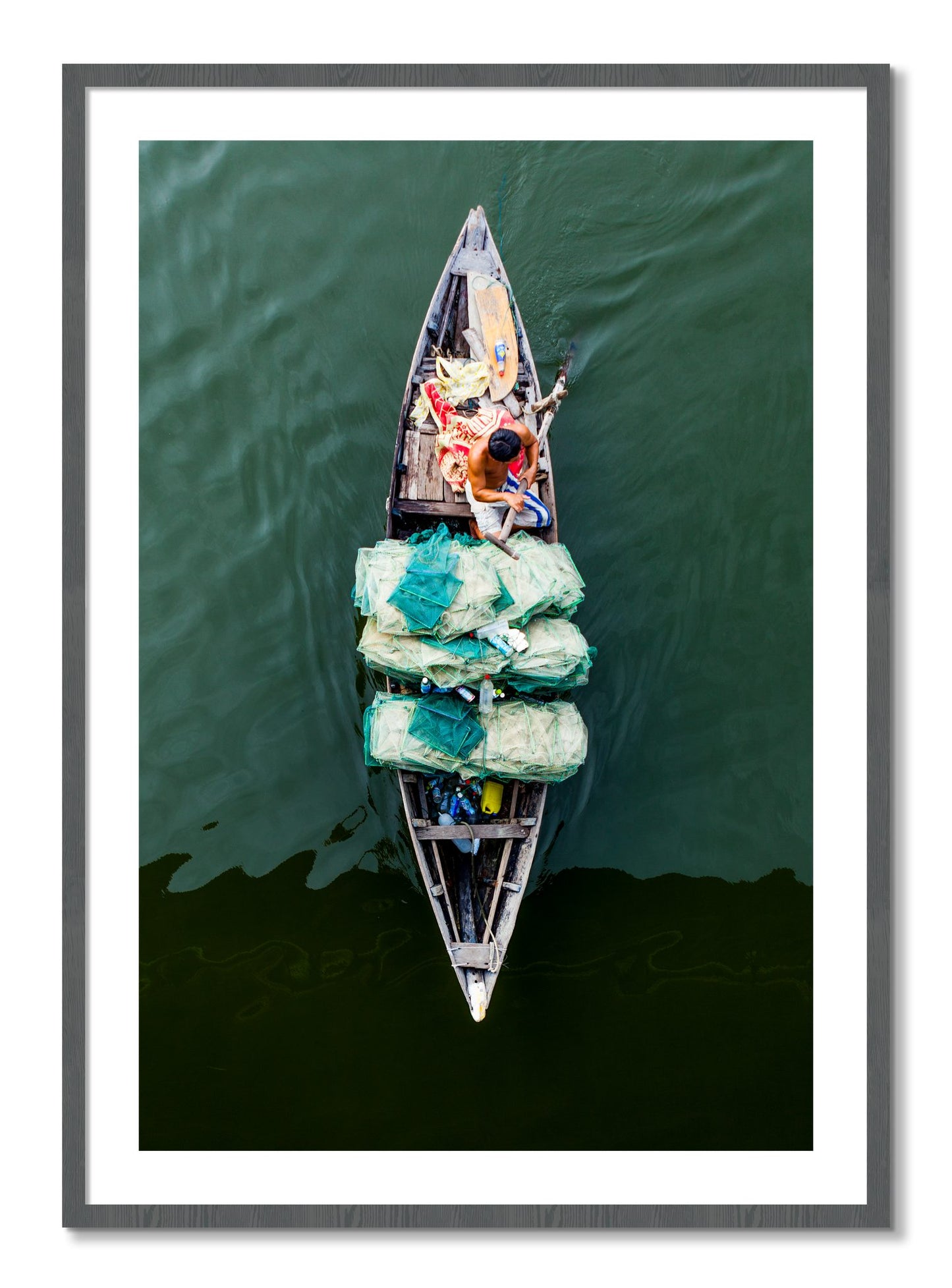 Framed photograph of Hanoi Vietnam by Dylan Ozanich, Grey frame, Borders