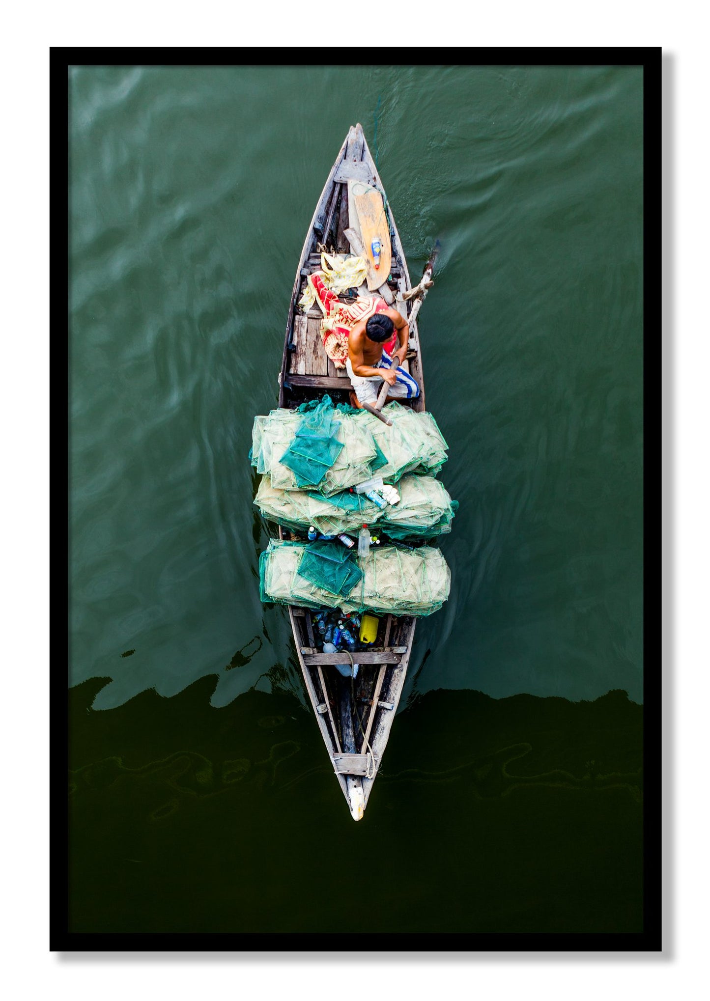 Framed photograph of Hanoi Vietnam by Dylan Ozanich, Black frame, Full Bleed